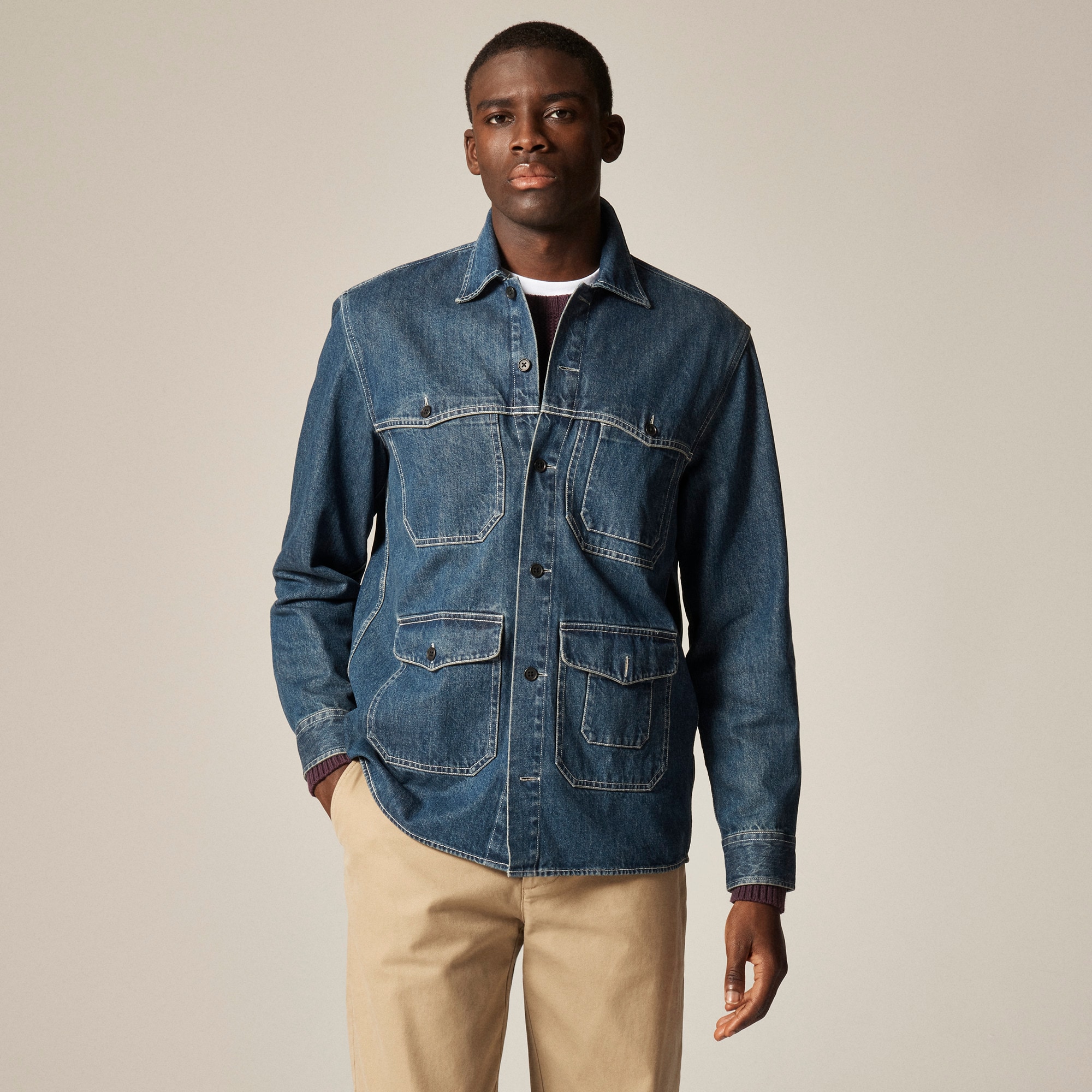 Denim Field Utility Overshirt For Men | J.Crew