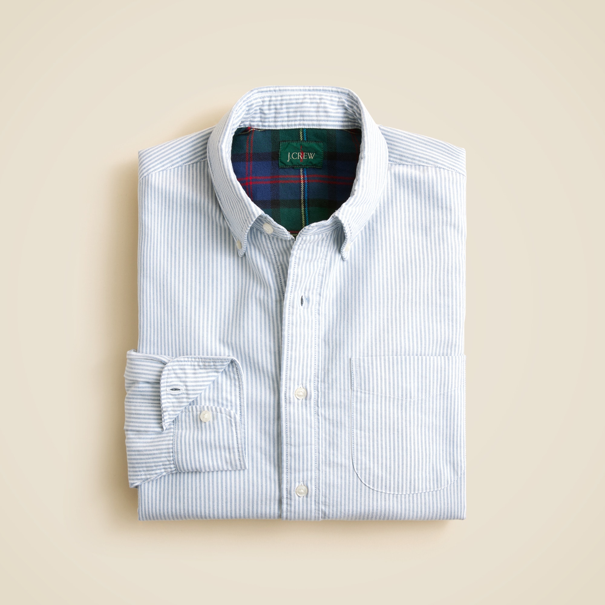 Flannel-lined oxford shirt