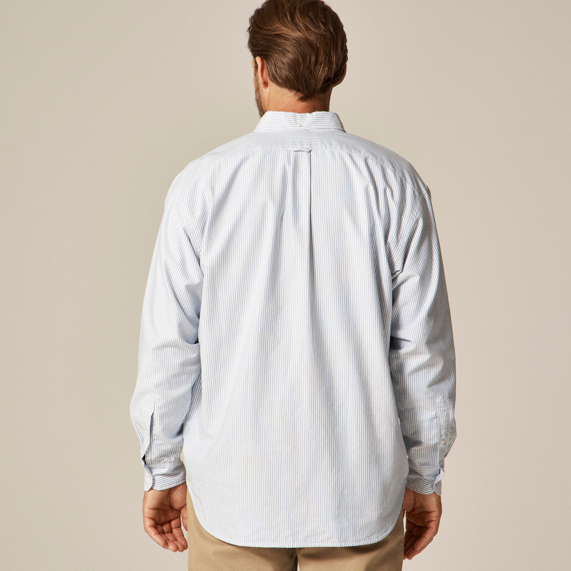 Flannel-lined oxford shirt