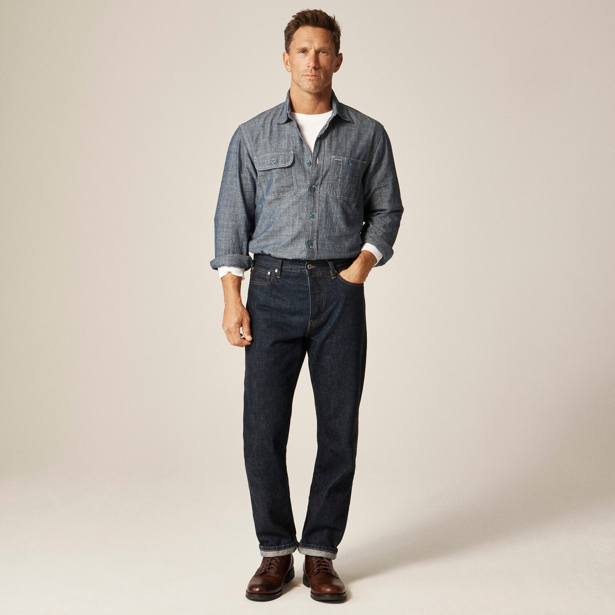 Chemisier Tunique J.CREW Blanc Chambray - Taille XS, Neuf Avec Tache