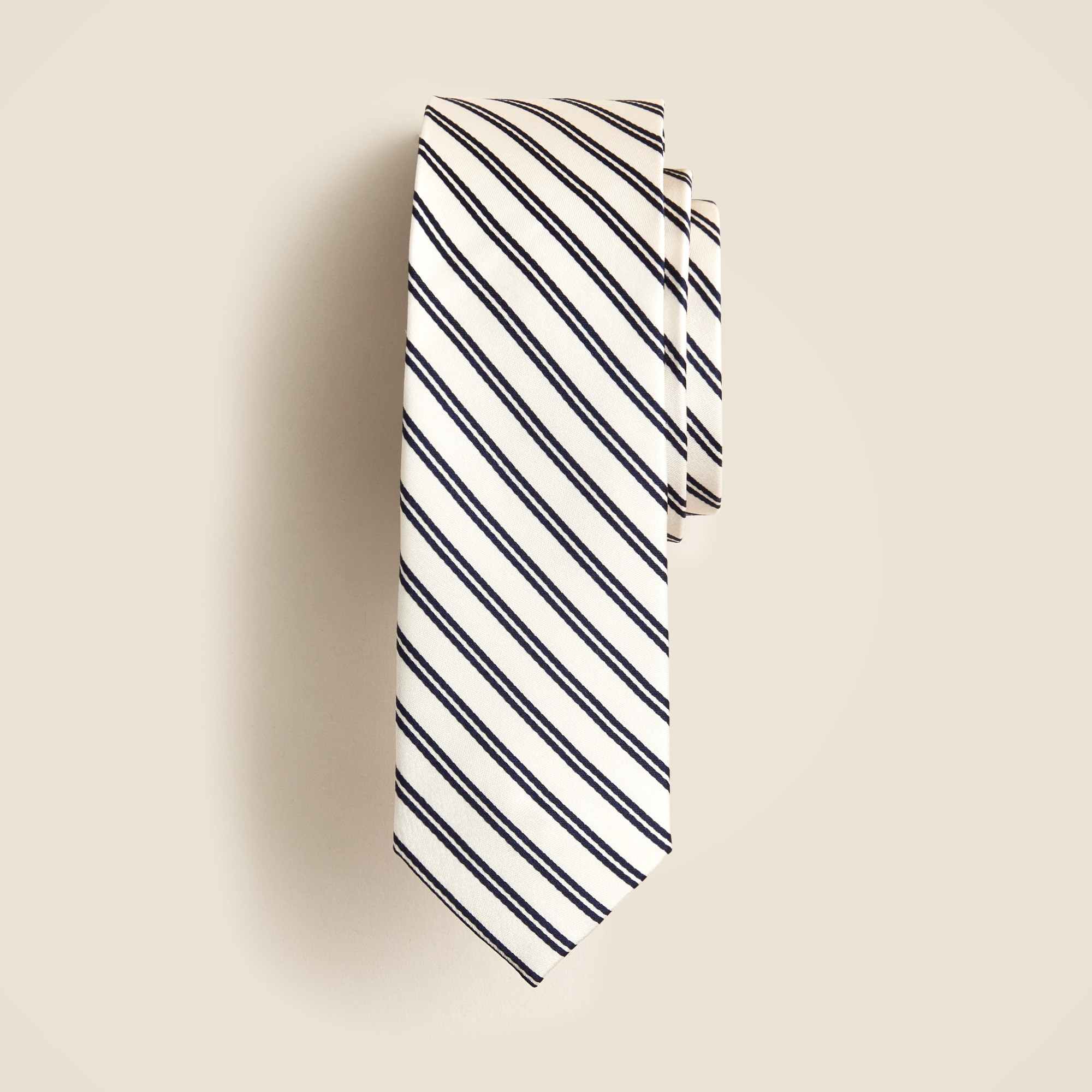 Kids' silk tie in double stripe