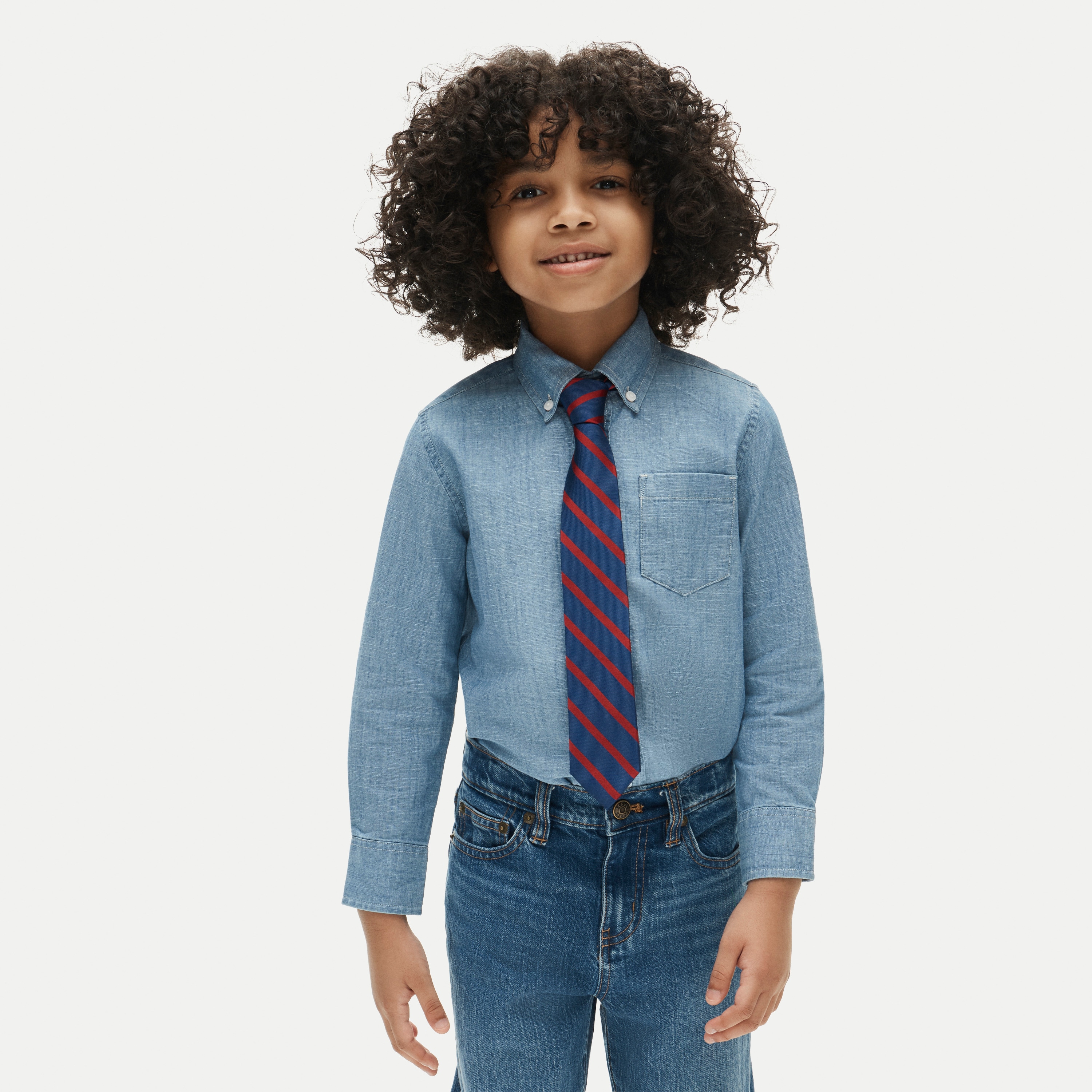 Kids' silk tie in stripe