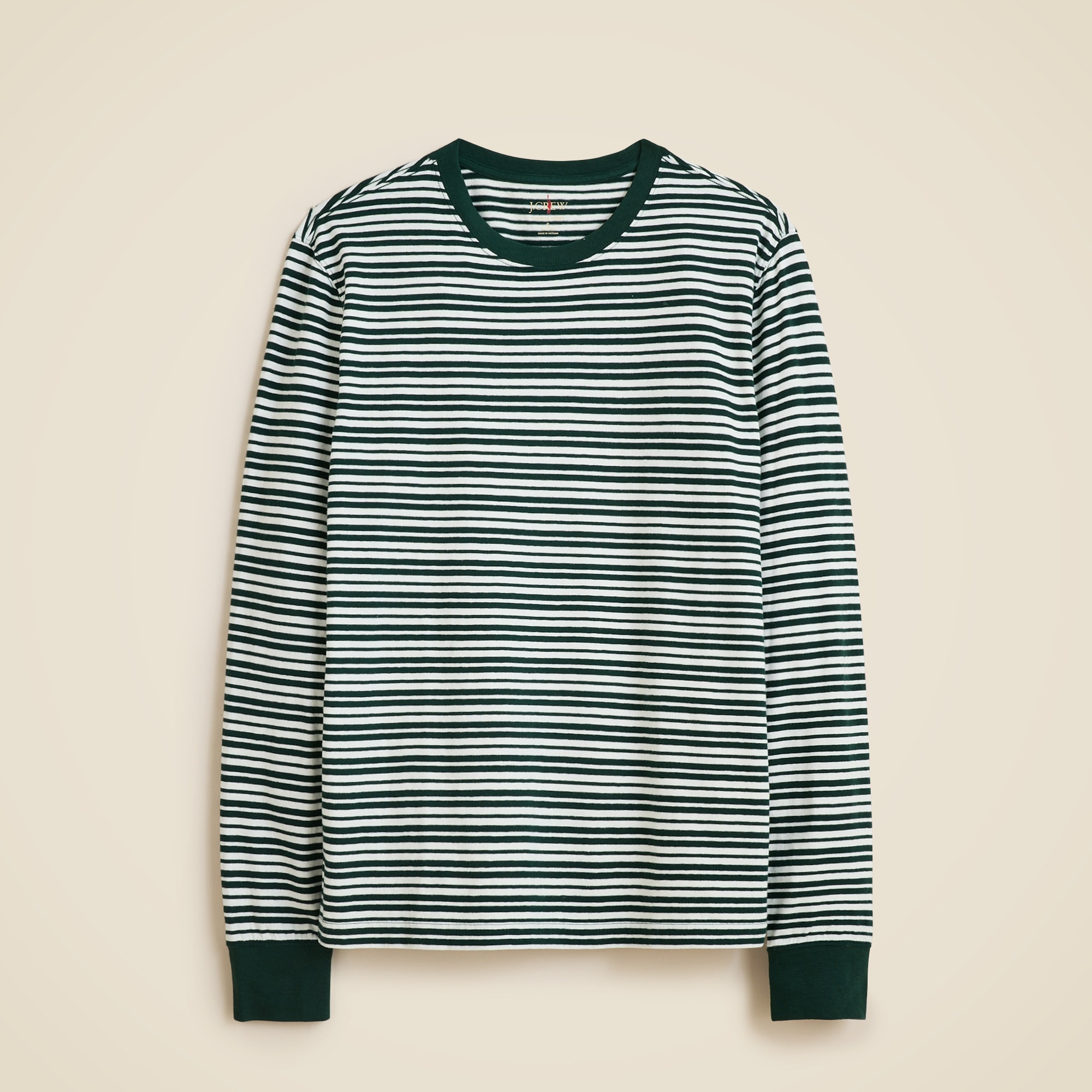 Vintage-wash Cotton Long-sleeve T-shirt In Stripe For Men | J.Crew
