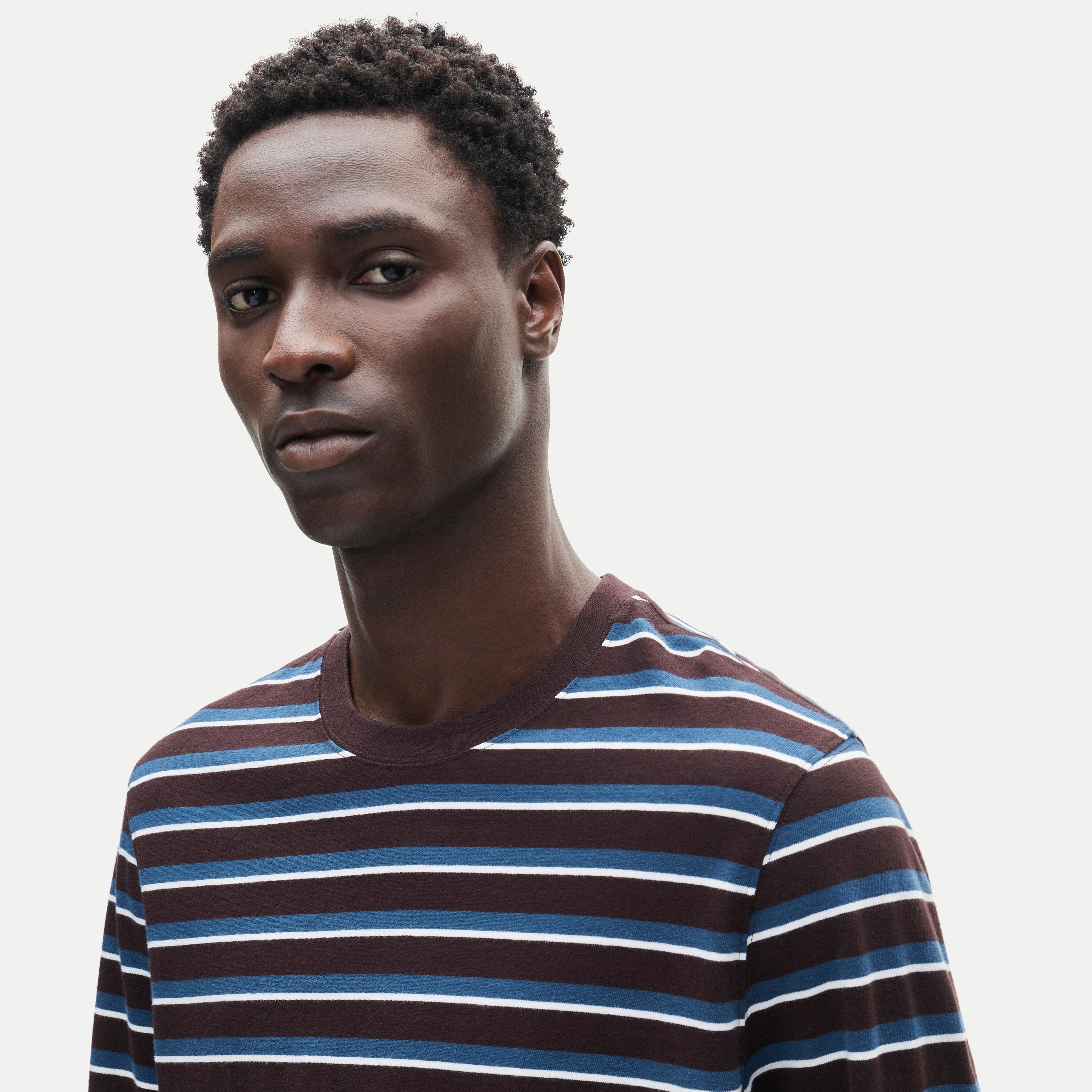 Vintage-wash cotton long-sleeve T-shirt in stripe