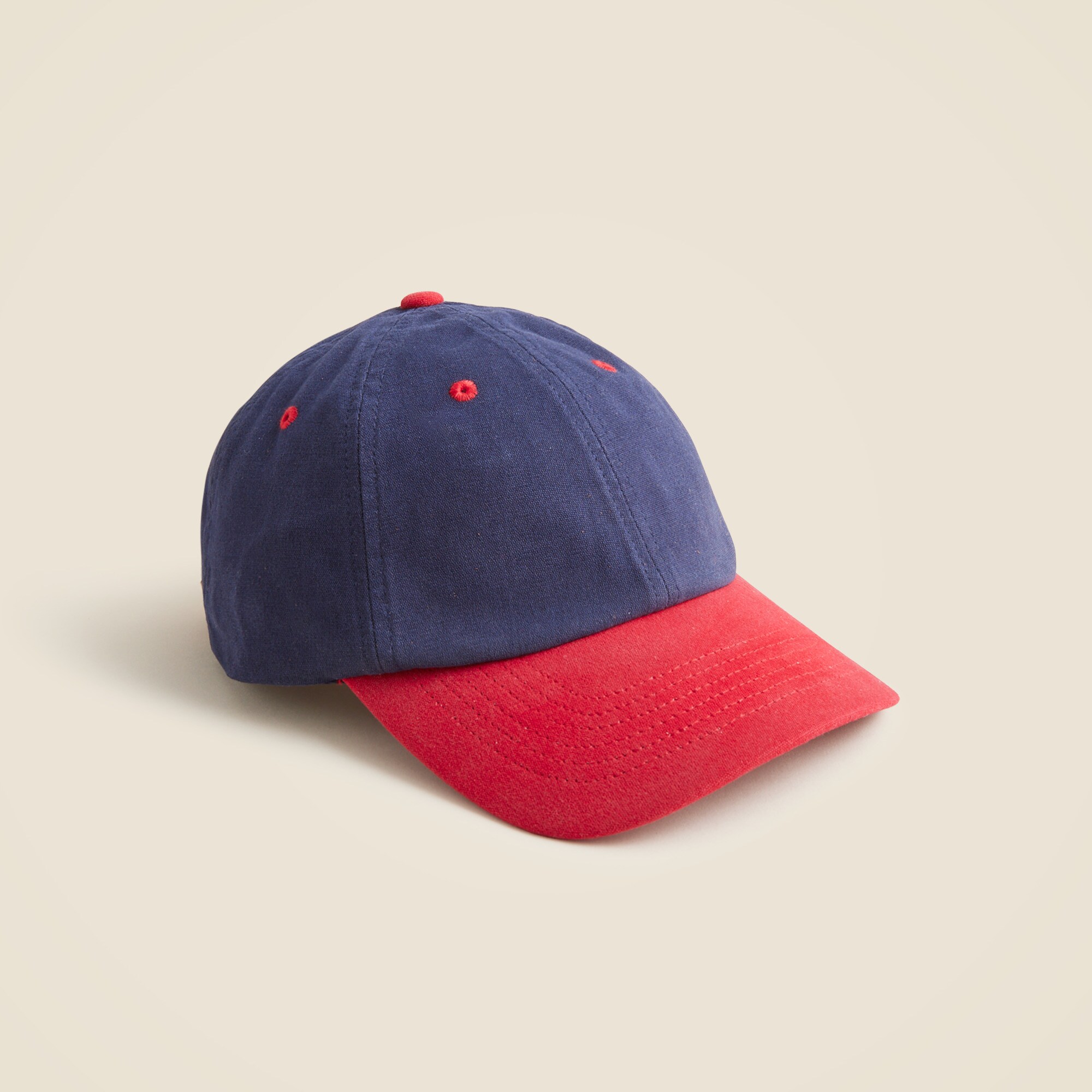 Two-tone washed canvas baseball hat
