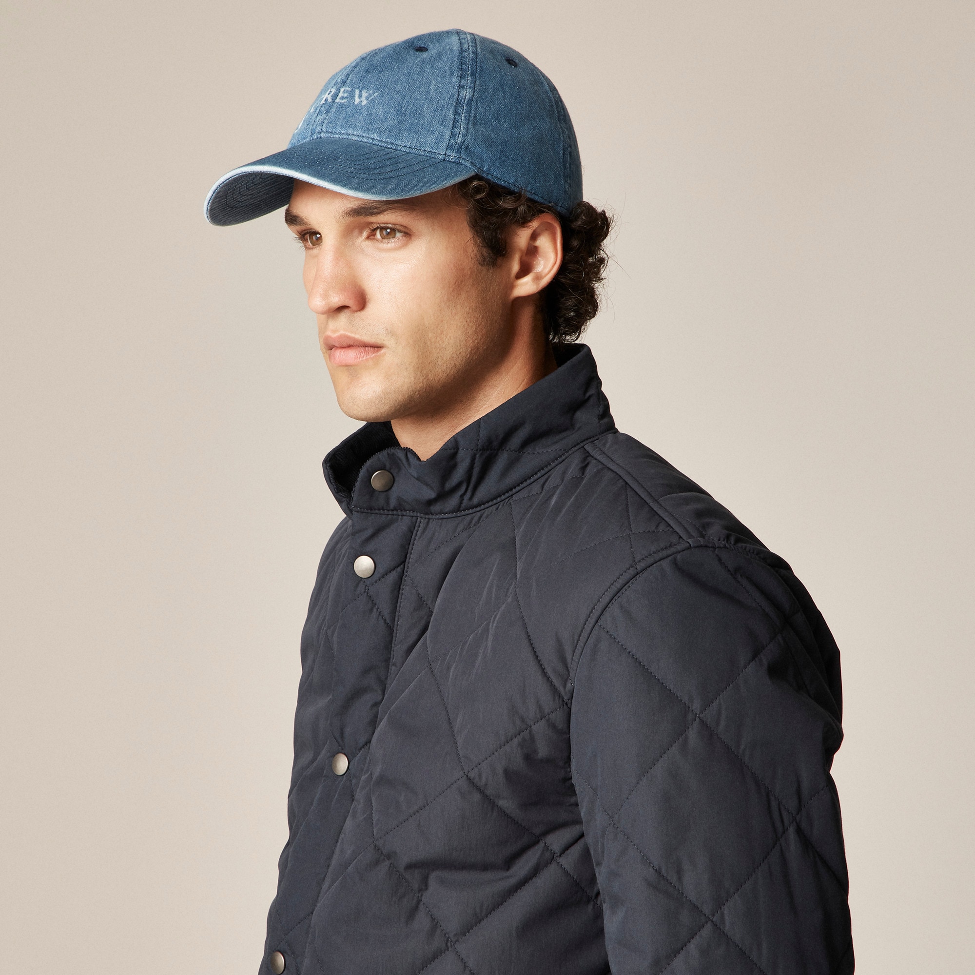 mens J.Crew&trade; logo denim baseball cap