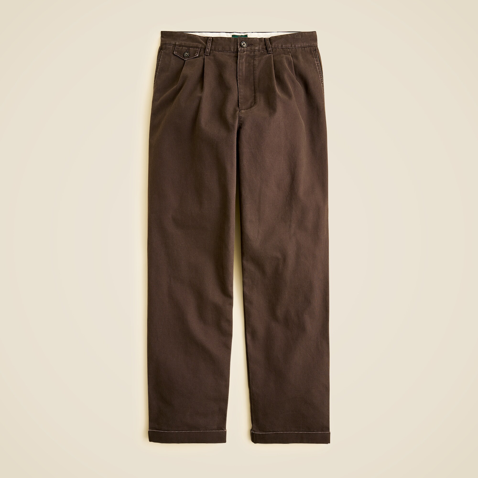 Relaxed-fit Double-pleated Chino Pant In Washed Canvas For Men | J