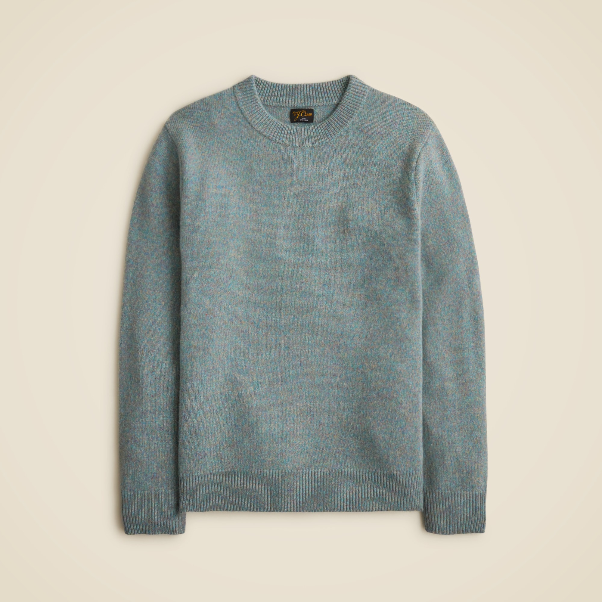 Midweight heathered cashmere crewneck sweater