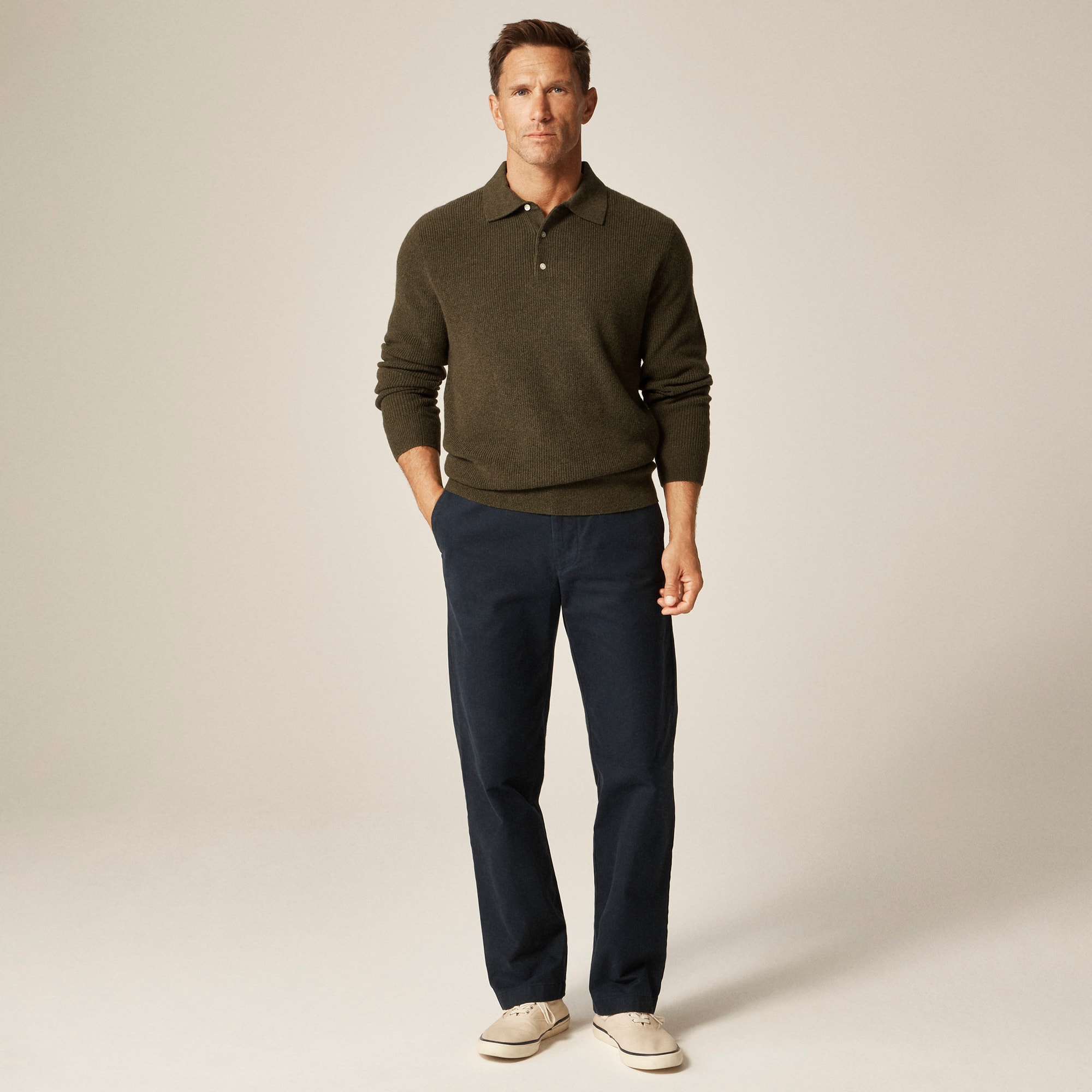 Cashmere ribbed sweater-polo