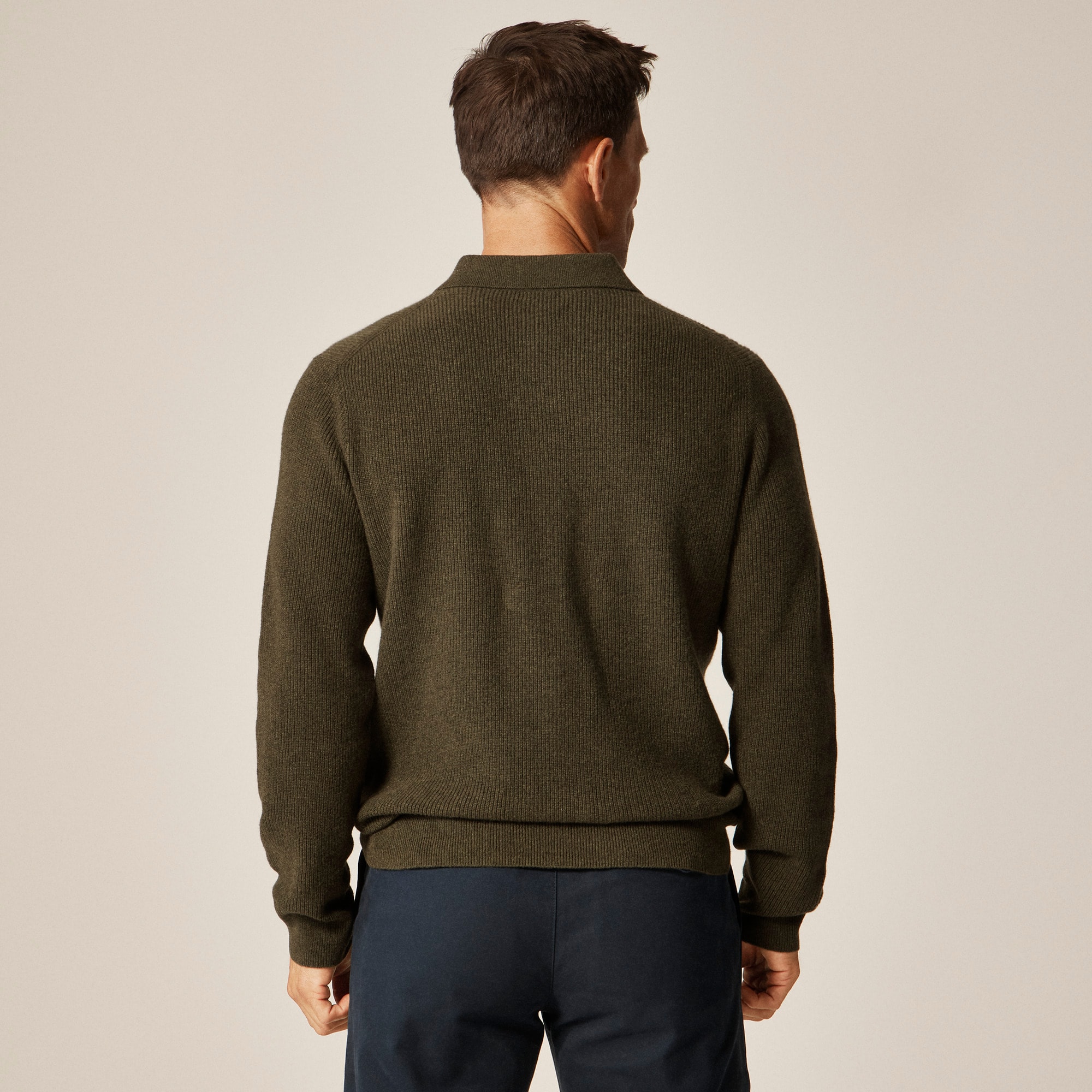 Cashmere ribbed sweater-polo