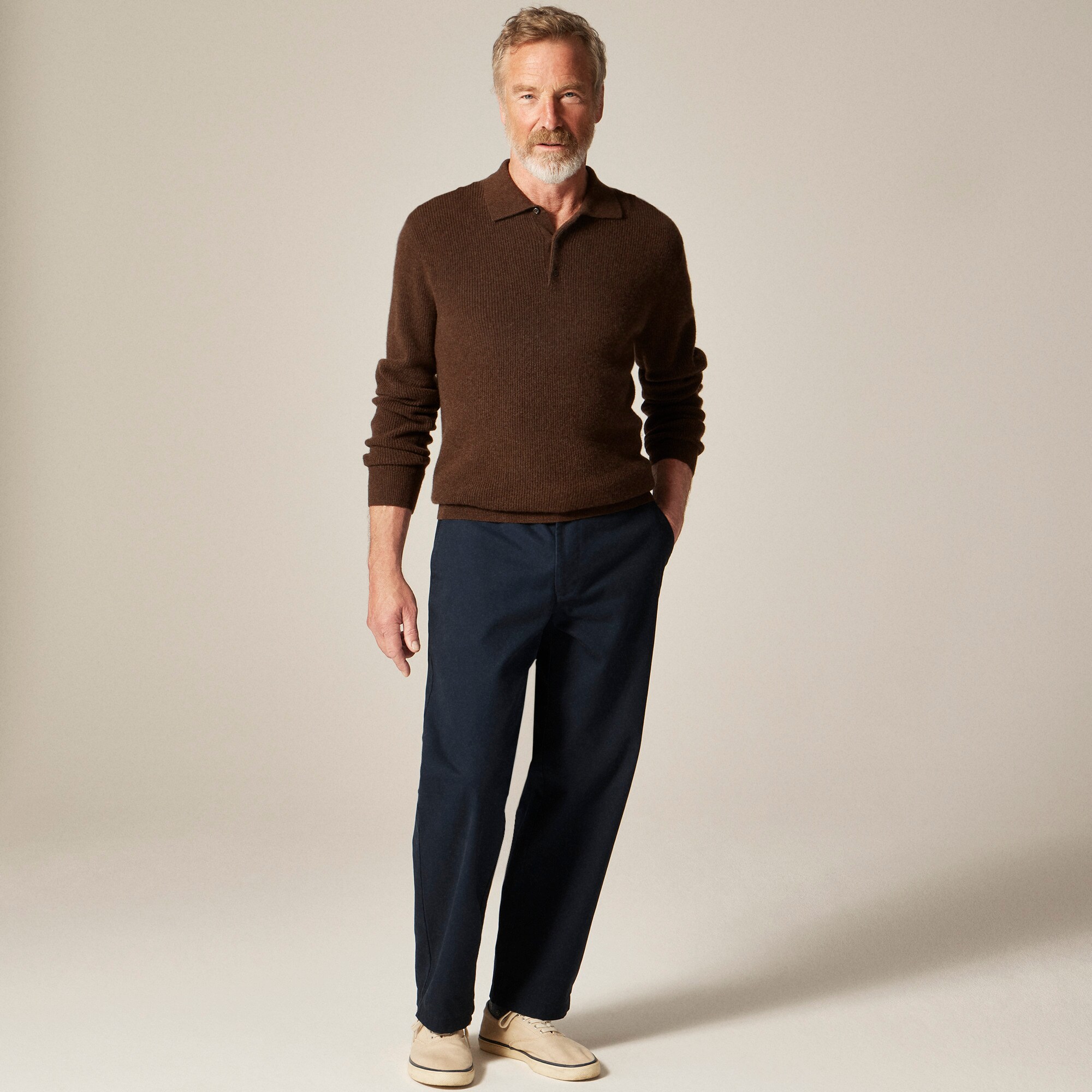 Cashmere ribbed sweater-polo - thumbnail 2