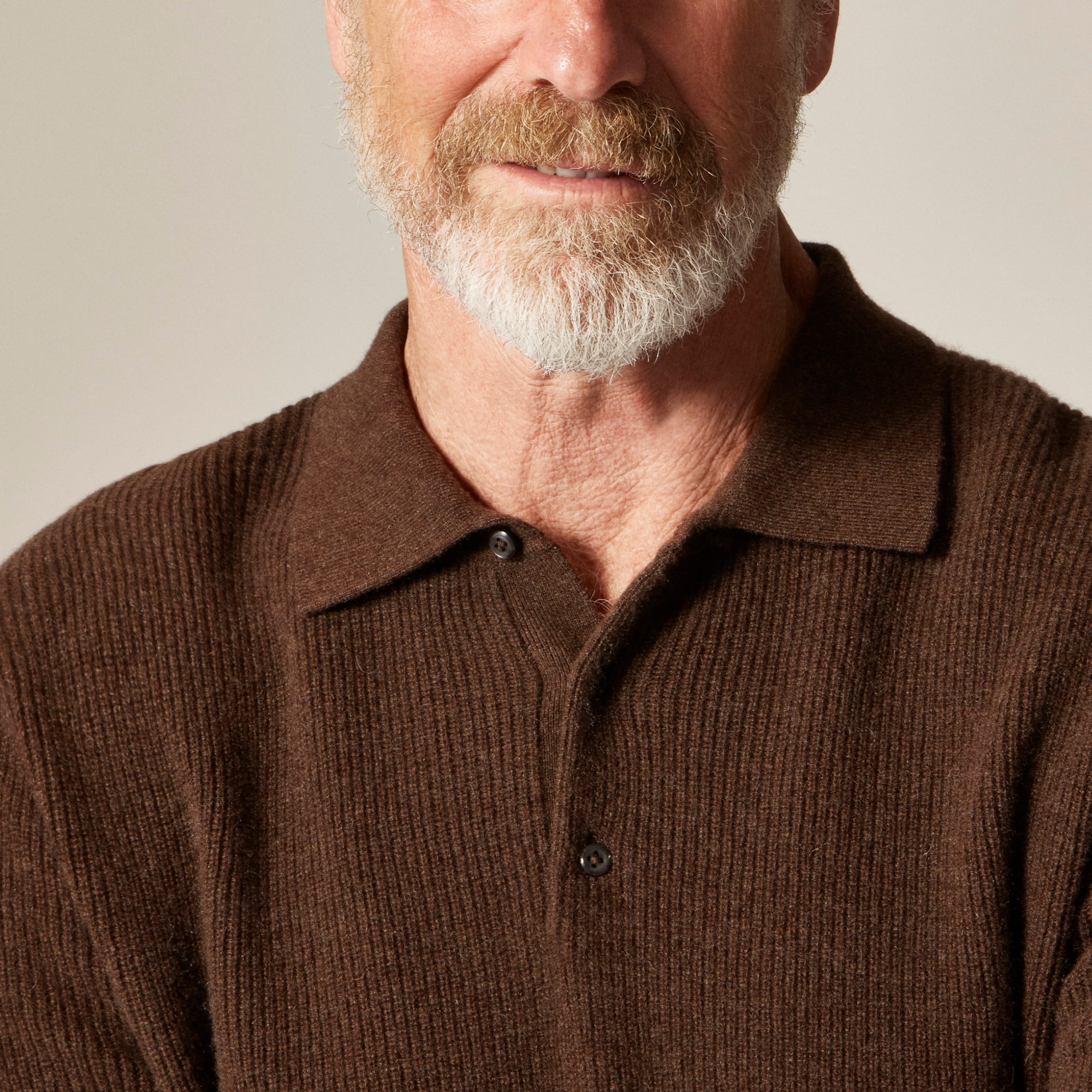 Cashmere ribbed sweater-polo