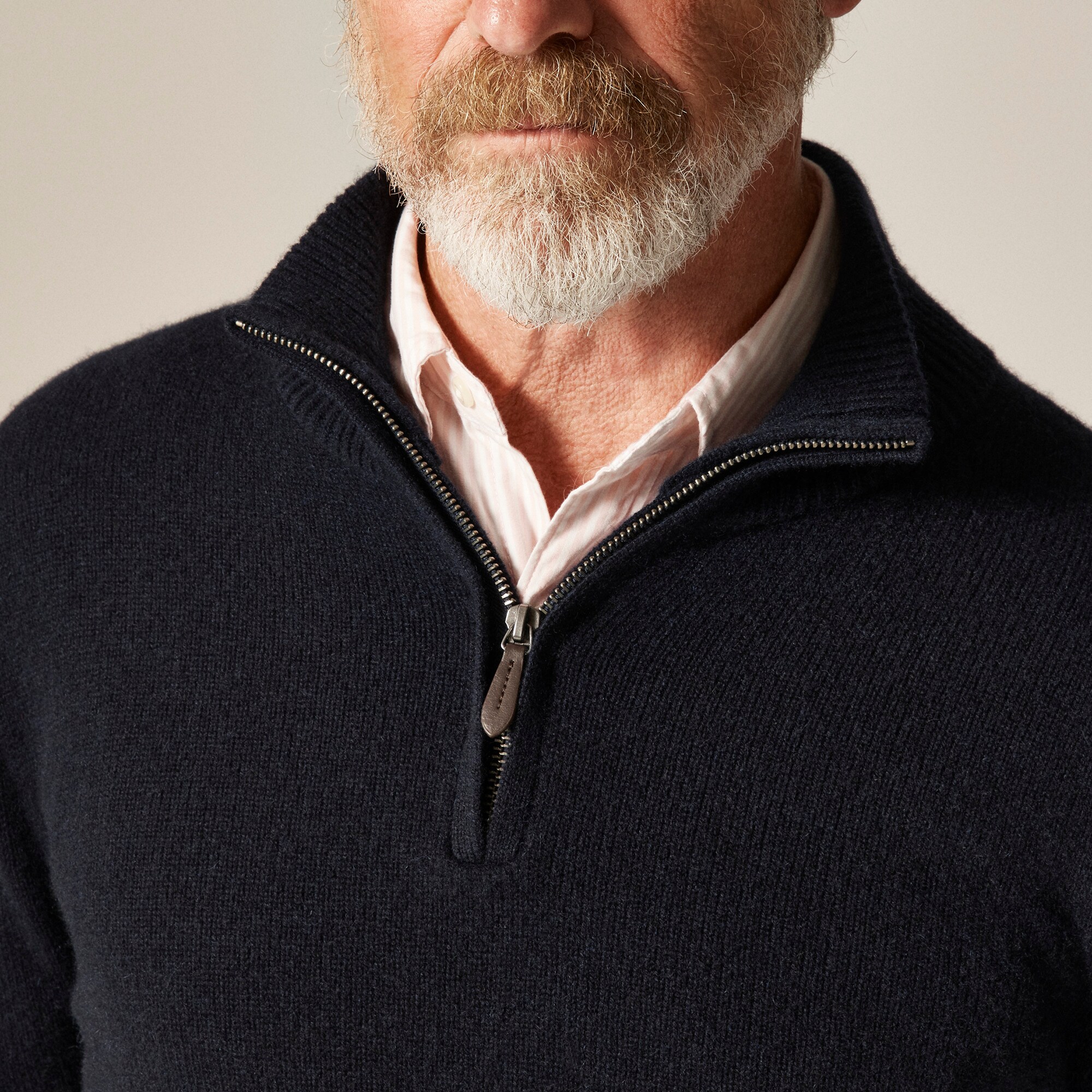 Midweight cashmere half-zip sweater