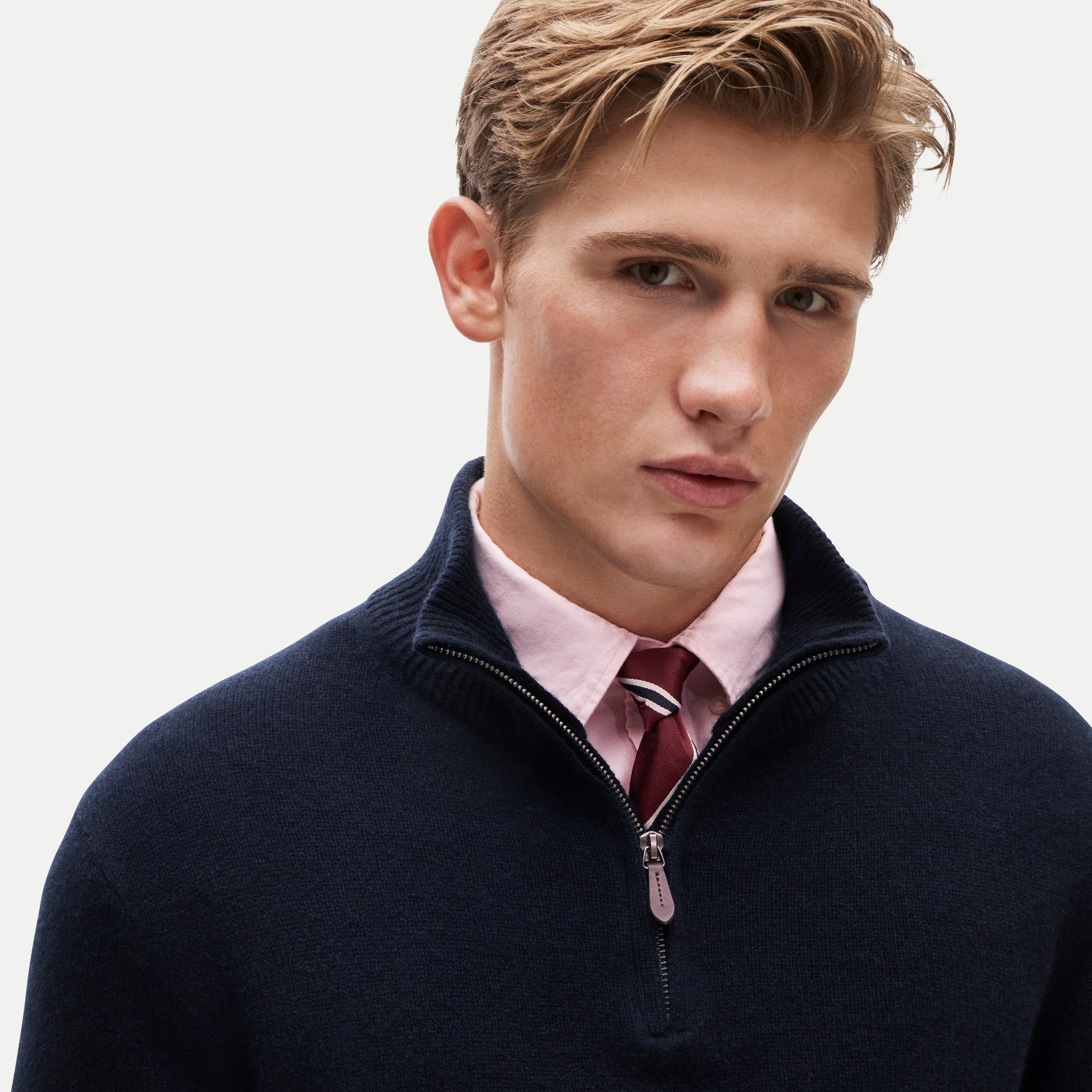 Midweight cashmere half-zip sweater