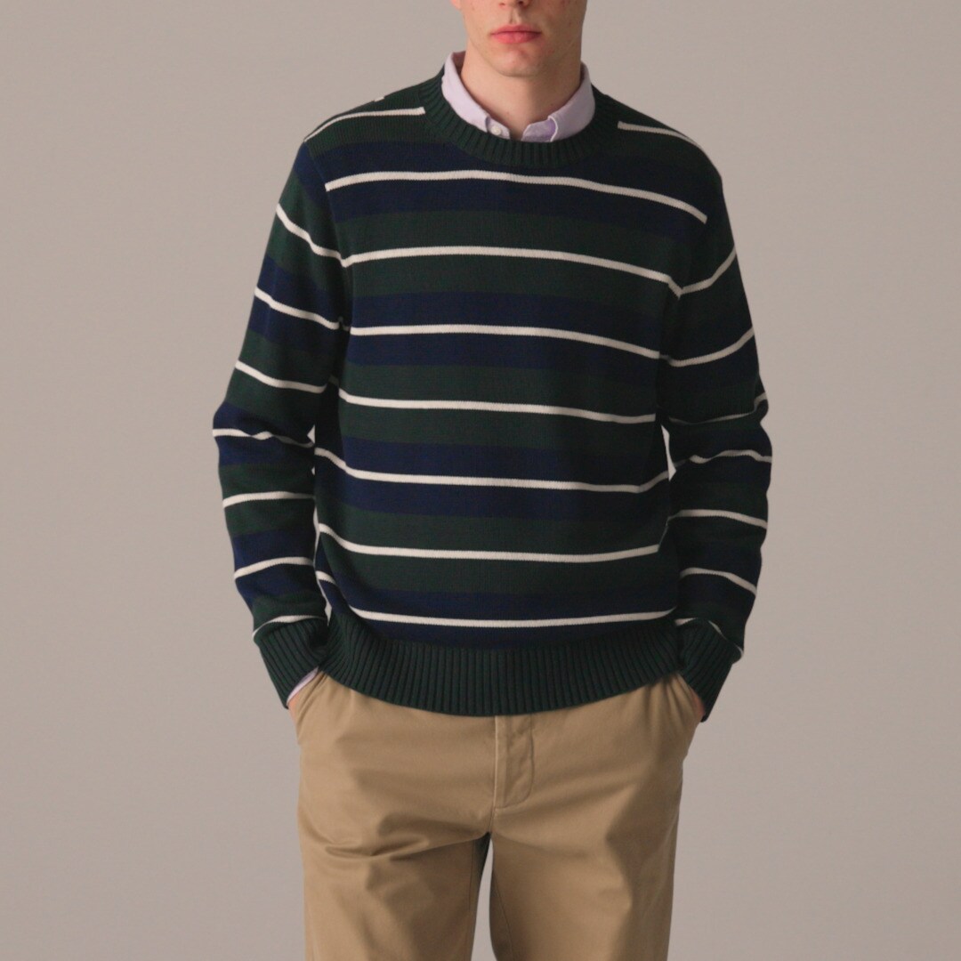Heritage cotton sweater in stripe