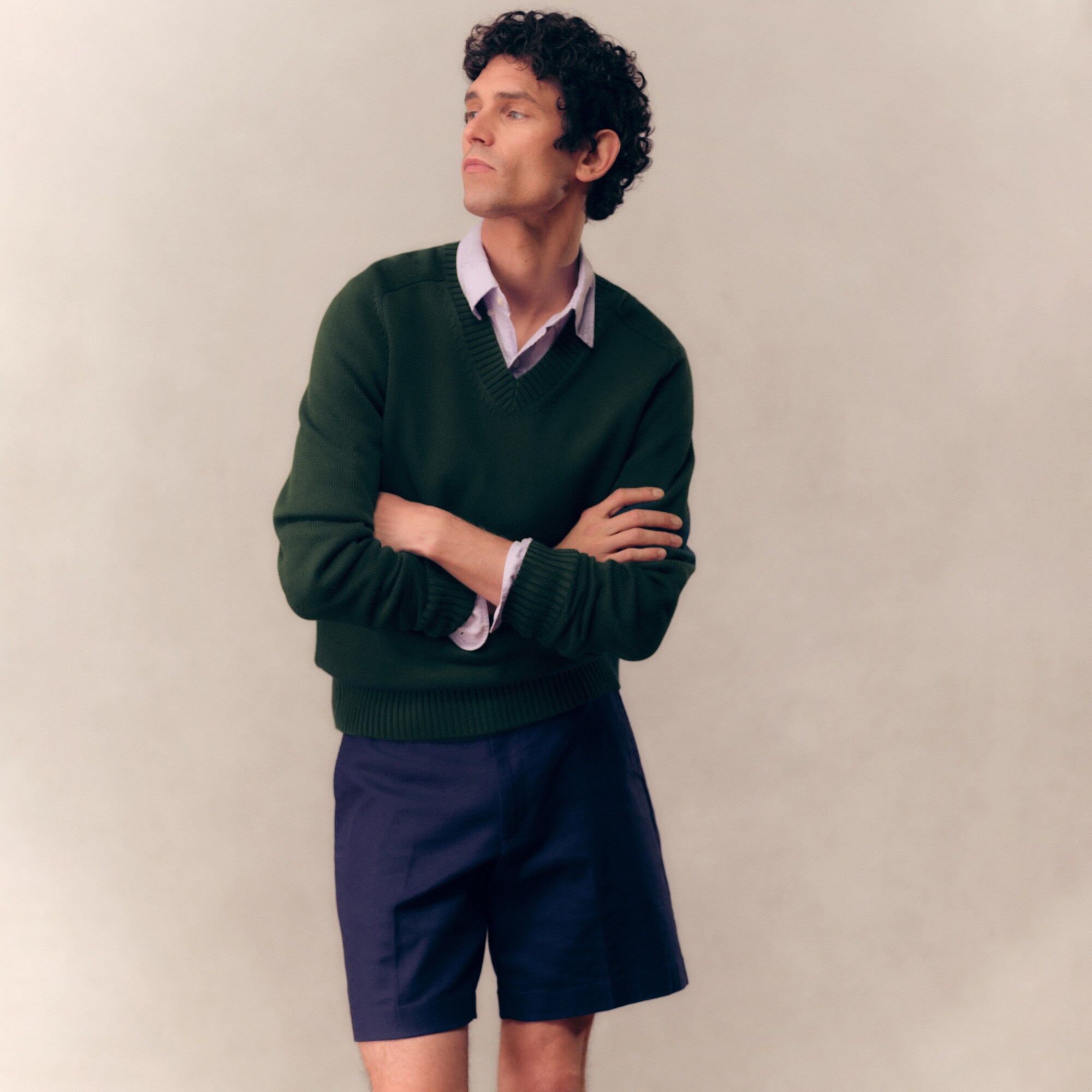 Heritage cotton V-neck sweater