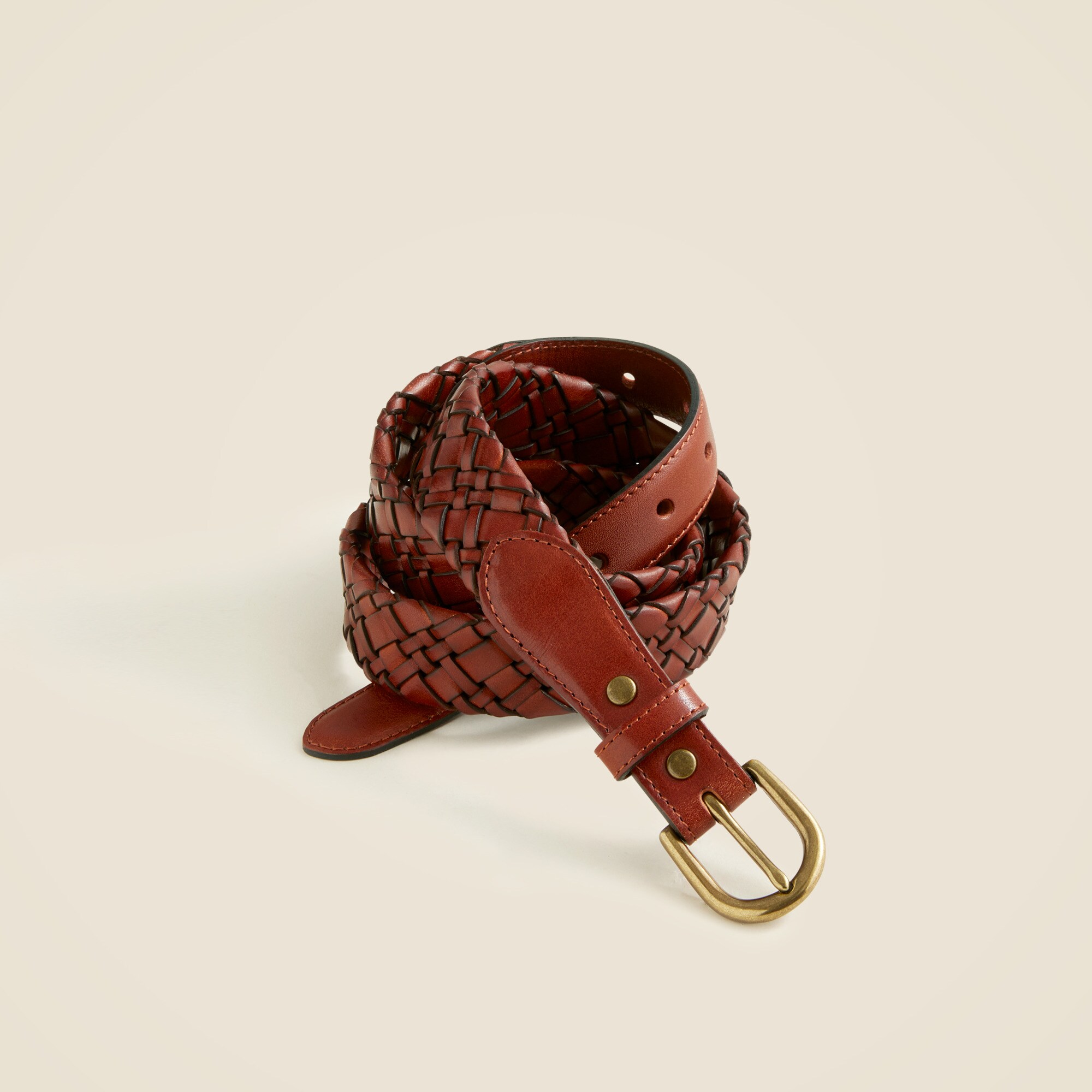 ベルト J.CREW / LEATHER RHOMBUS PATTERNED BELT Contrast-stitch Belt In Leather For Men | J.Crew
