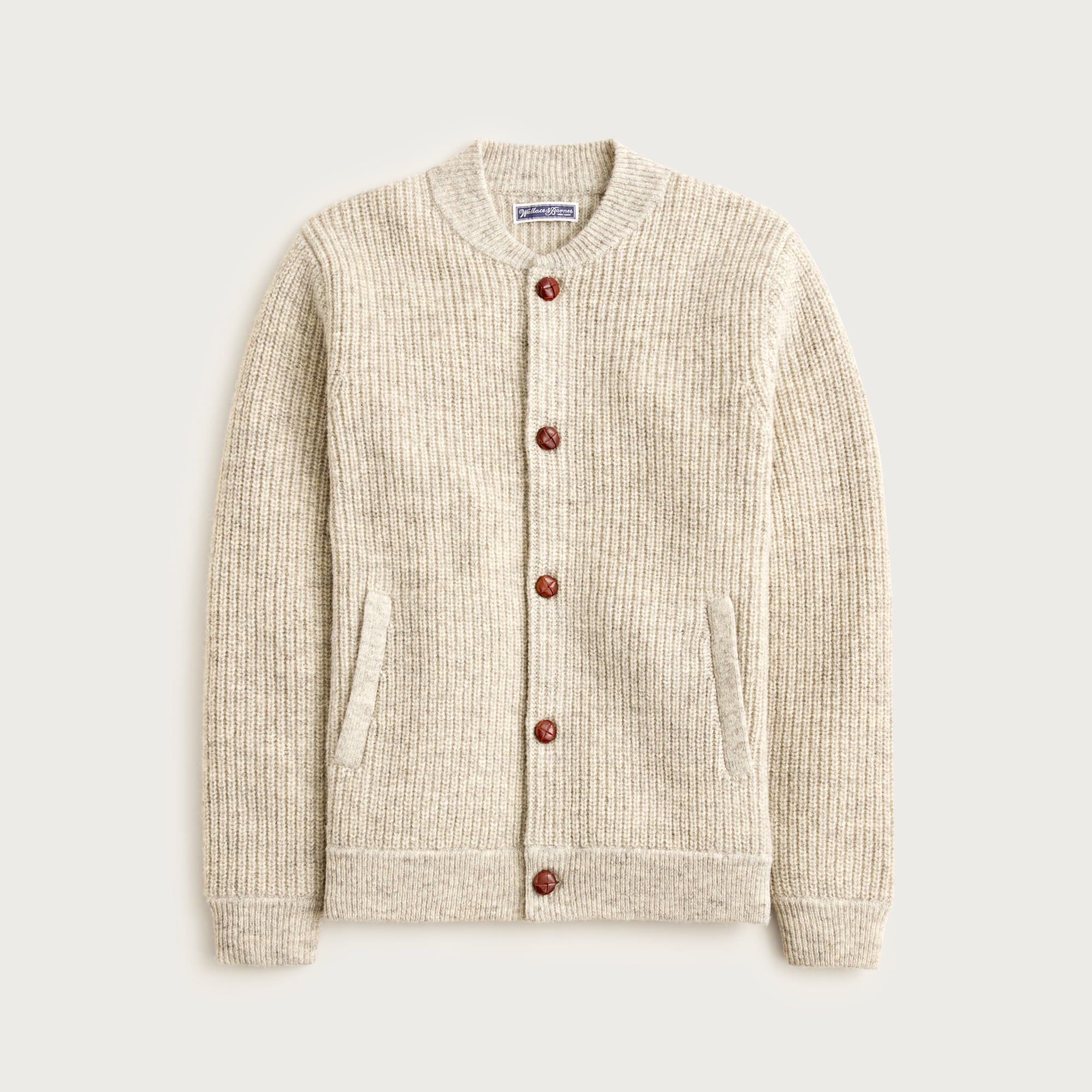 Wallace & Barnes Baseball Cardigan In English Wool For Men | J.Crew