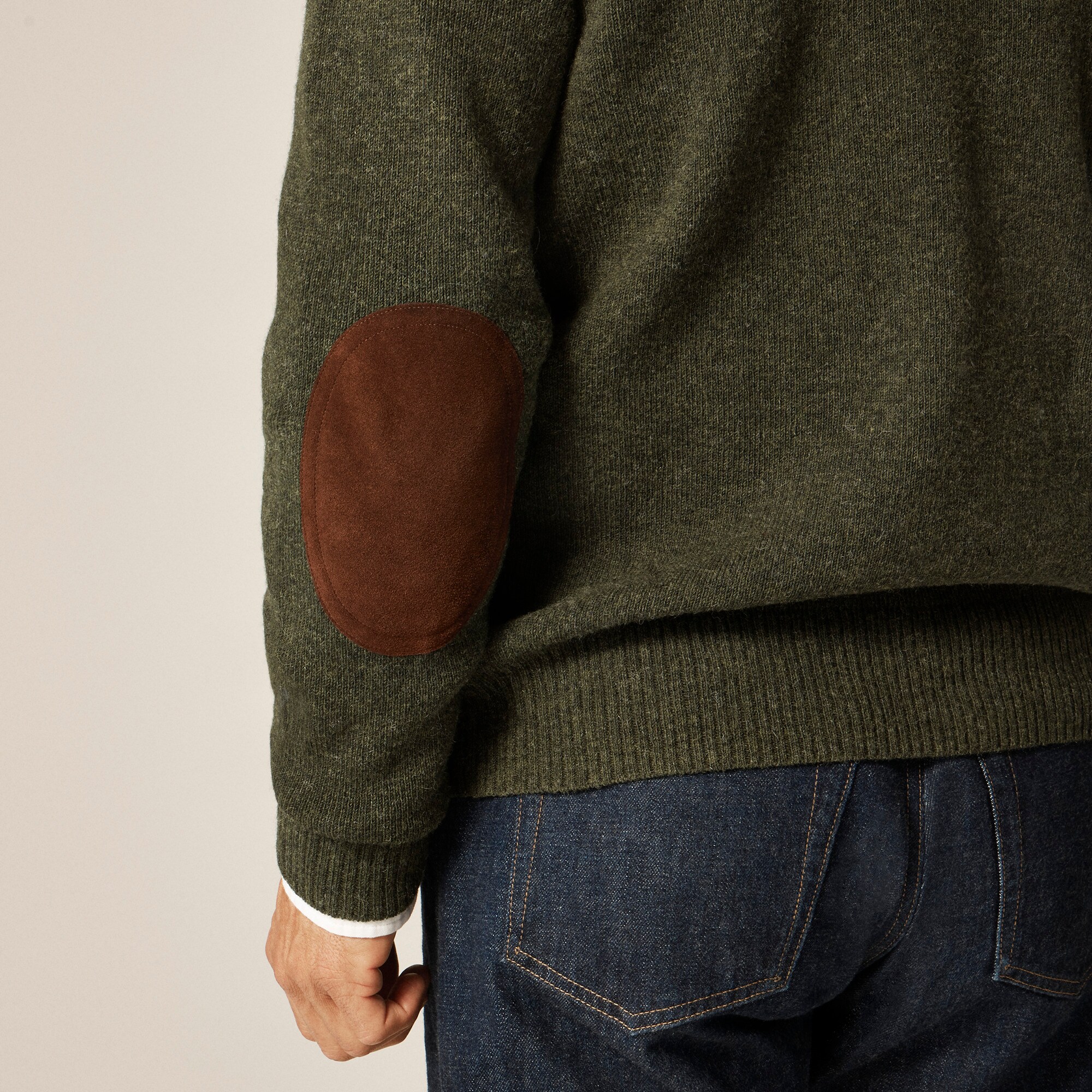 Wallace & Barnes wool sweater with suede