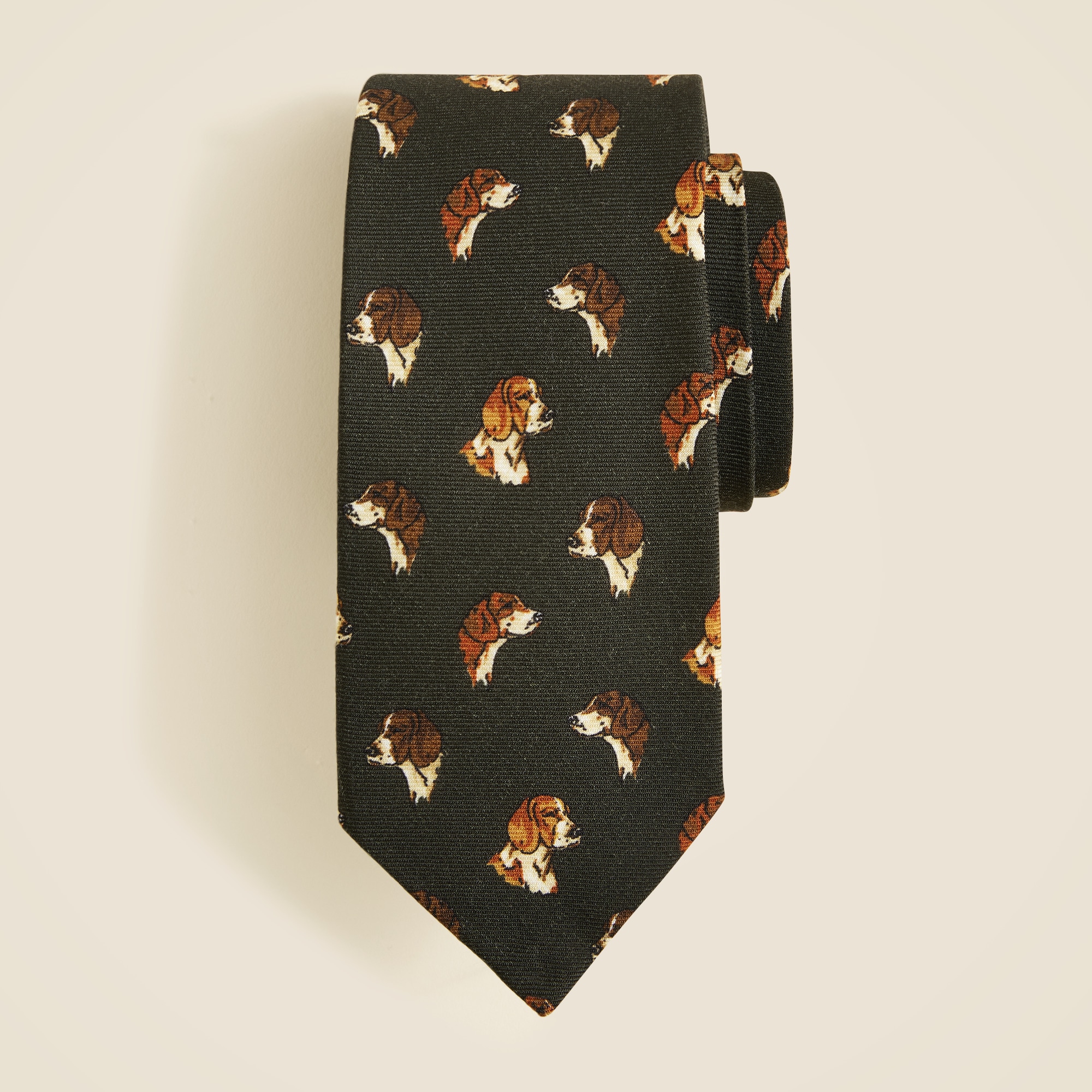 Italian wool tie in dog pattern