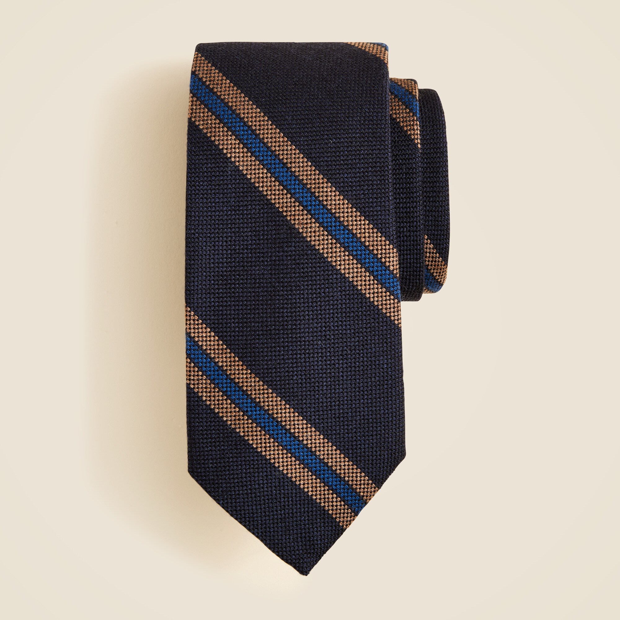  Italian wool tie in textured stripe