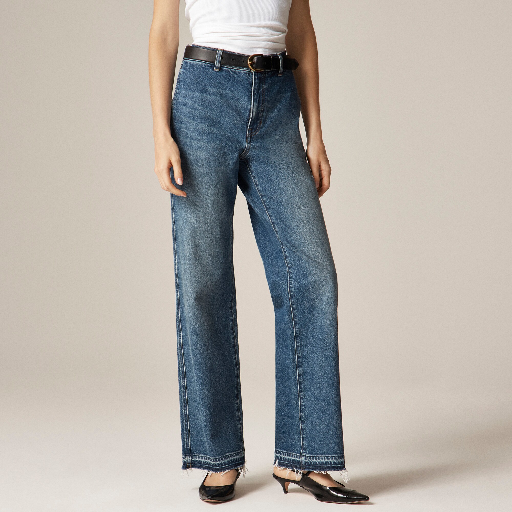 Full-length slim-wide trouser jean