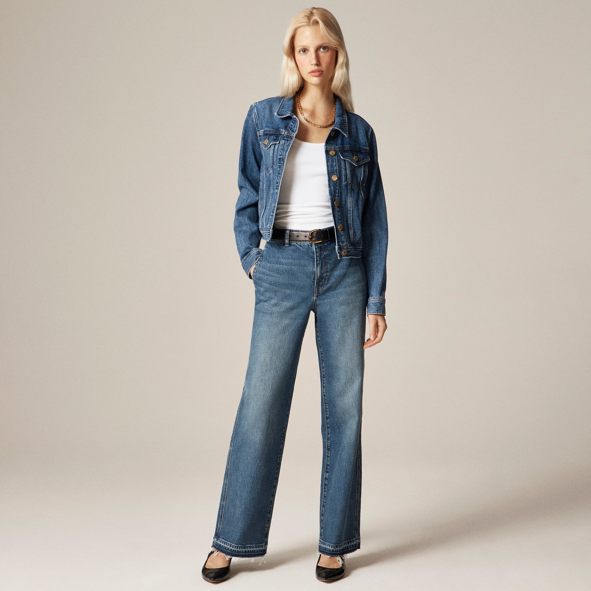  Full-length slim-wide trouser jean