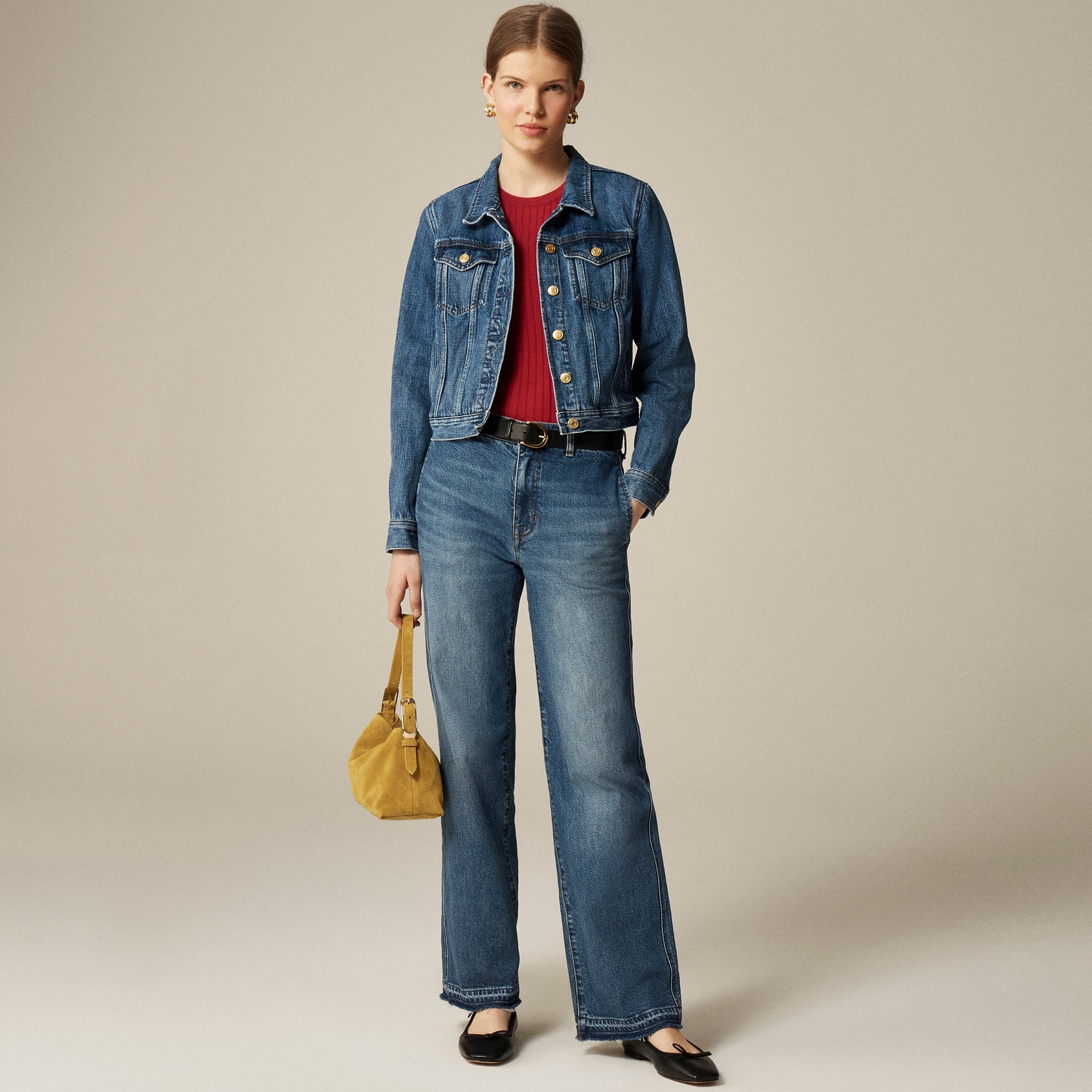 womens Full-length slim-wide trouser jean
