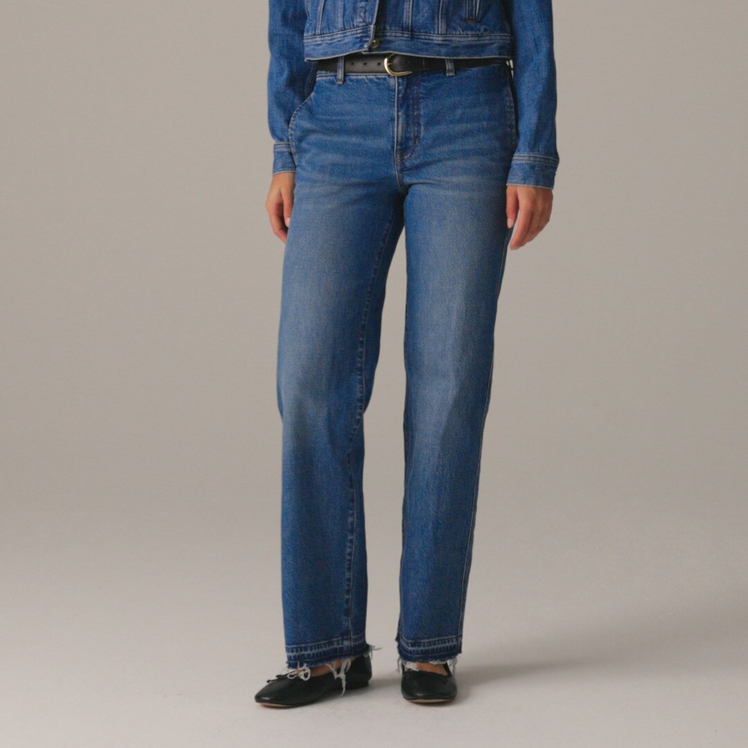 Full-length slim-wide trouser jean