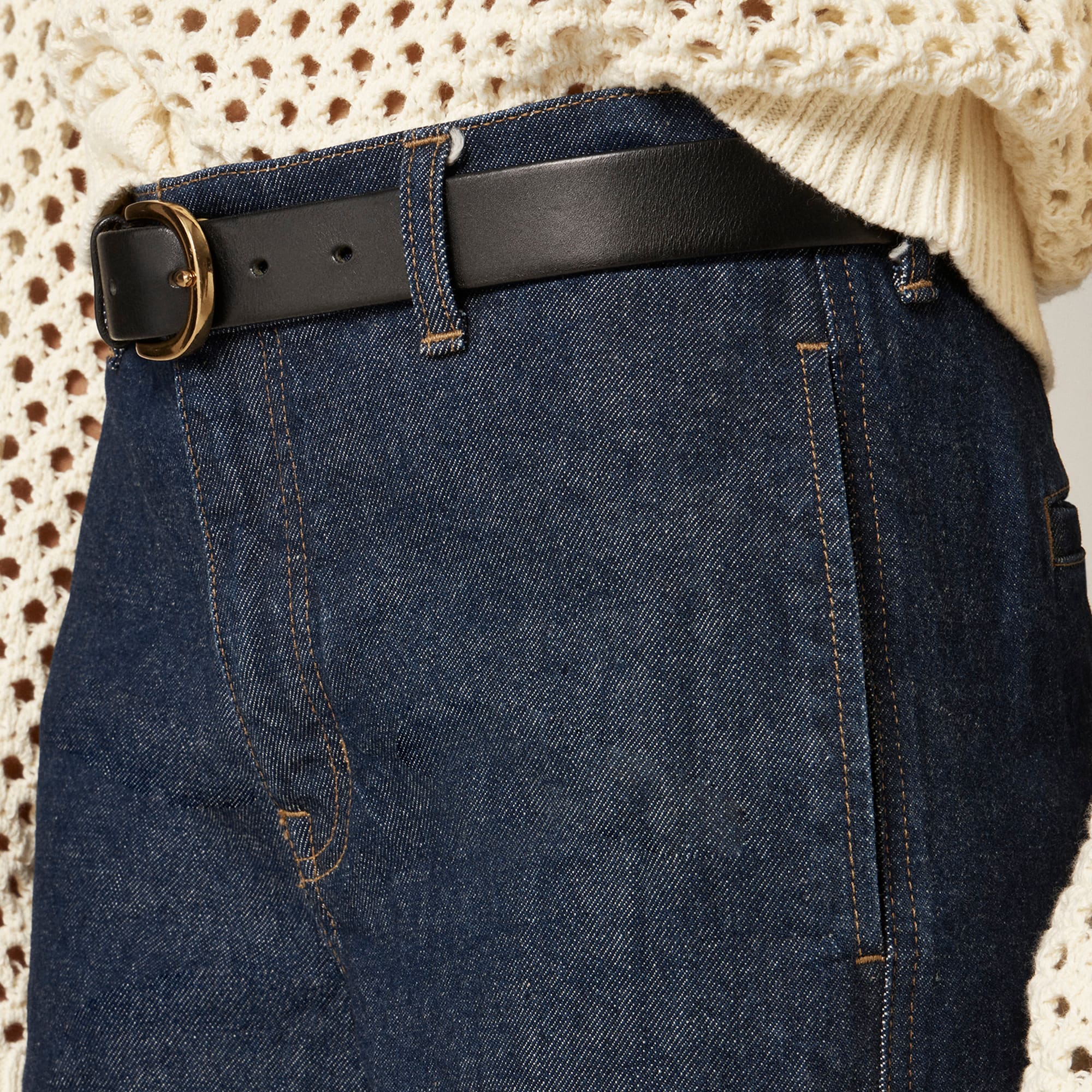 Full-length slim-wide trouser jean - image 3