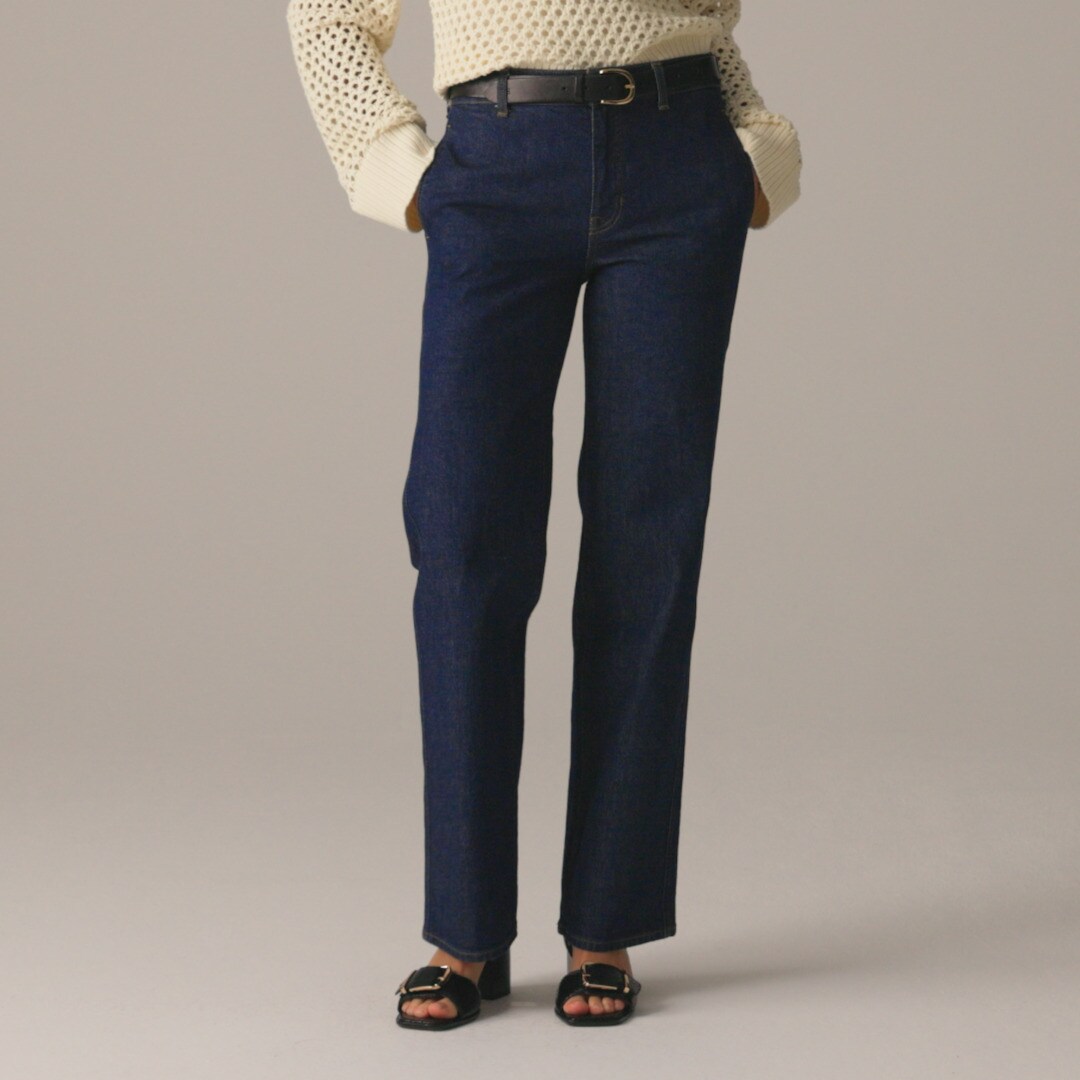 Full-length slim-wide trouser jean