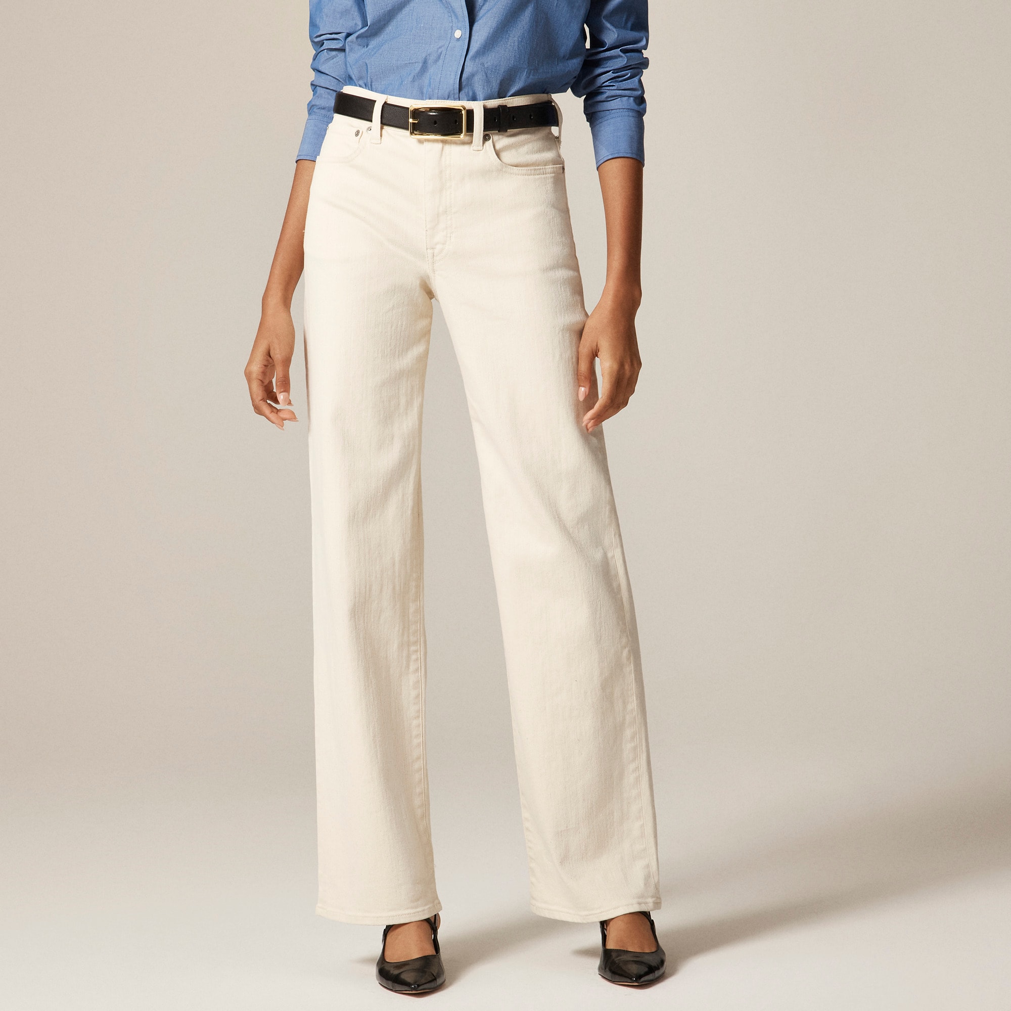 Full-length slim-wide jean