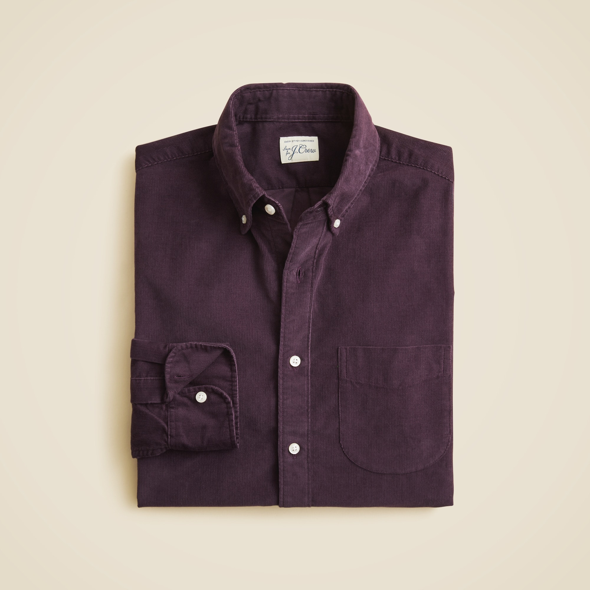トップス 1950s open collar purple corduroy shirt vintage-washed