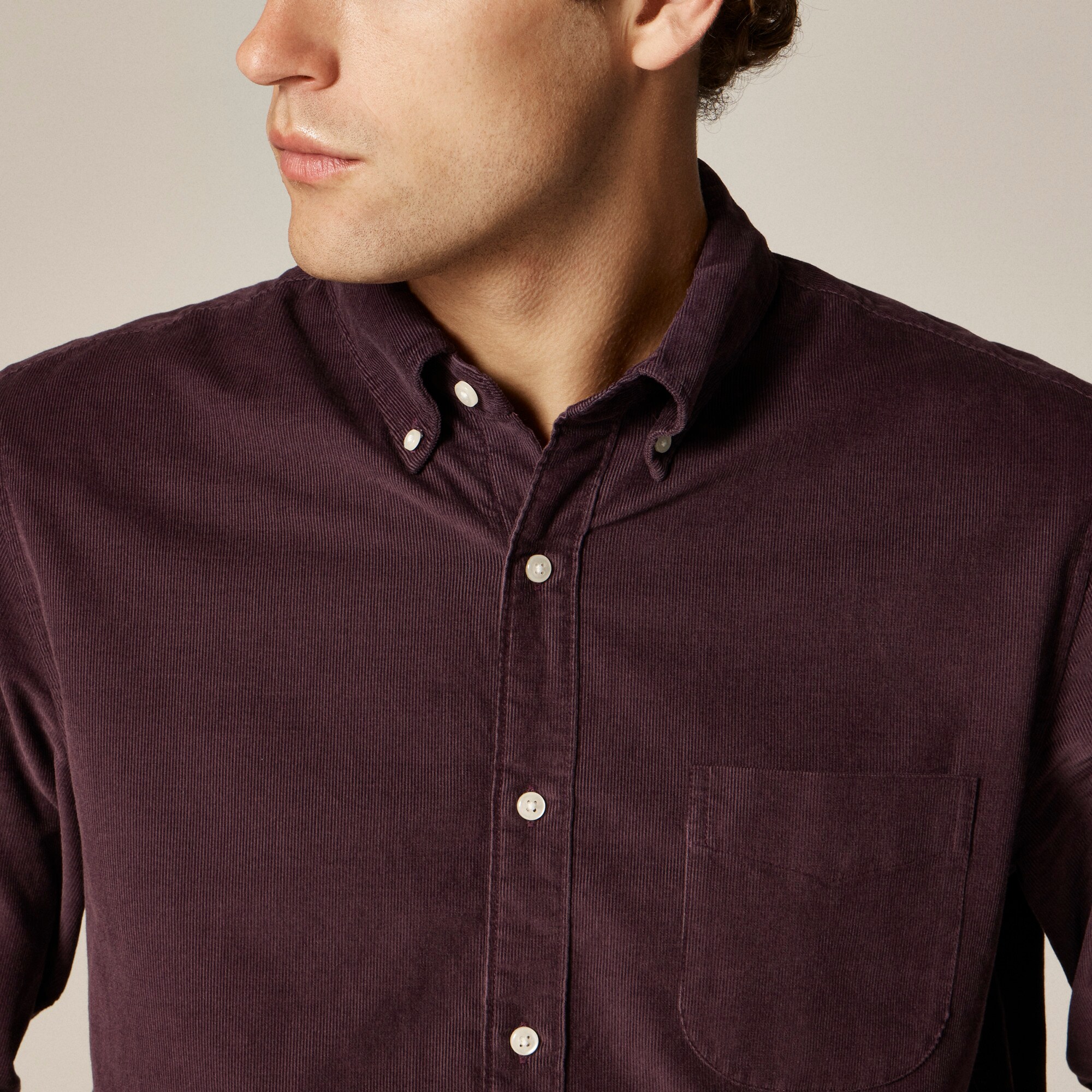 Fine-wale corduroy shirt