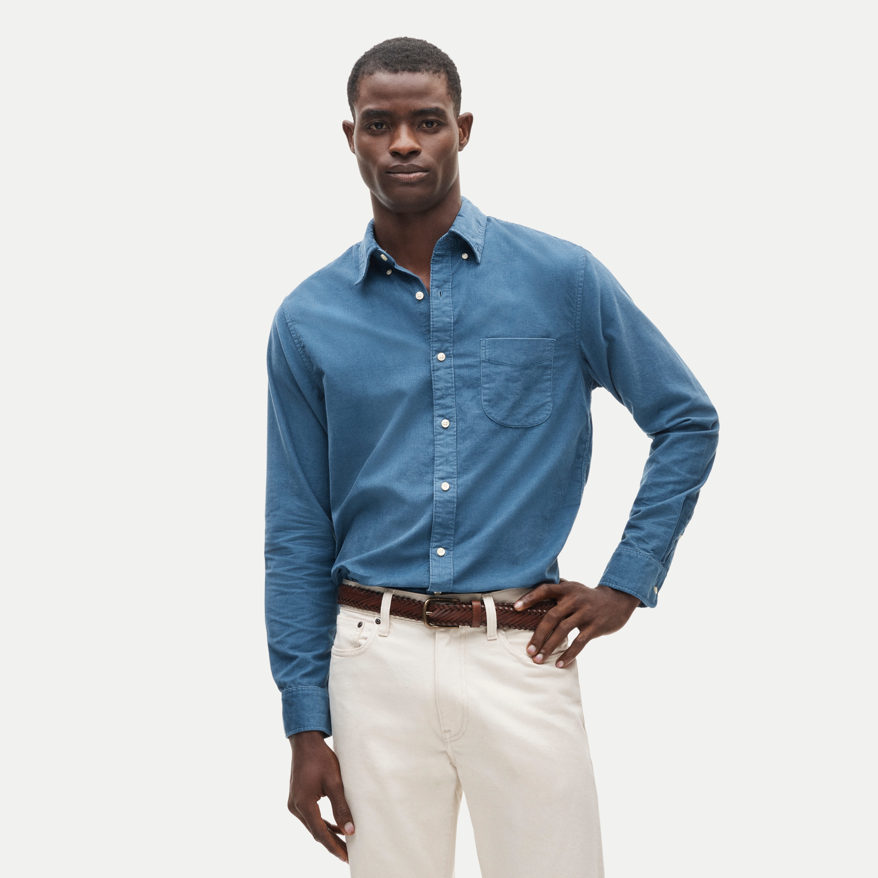 Fine-wale corduroy shirt