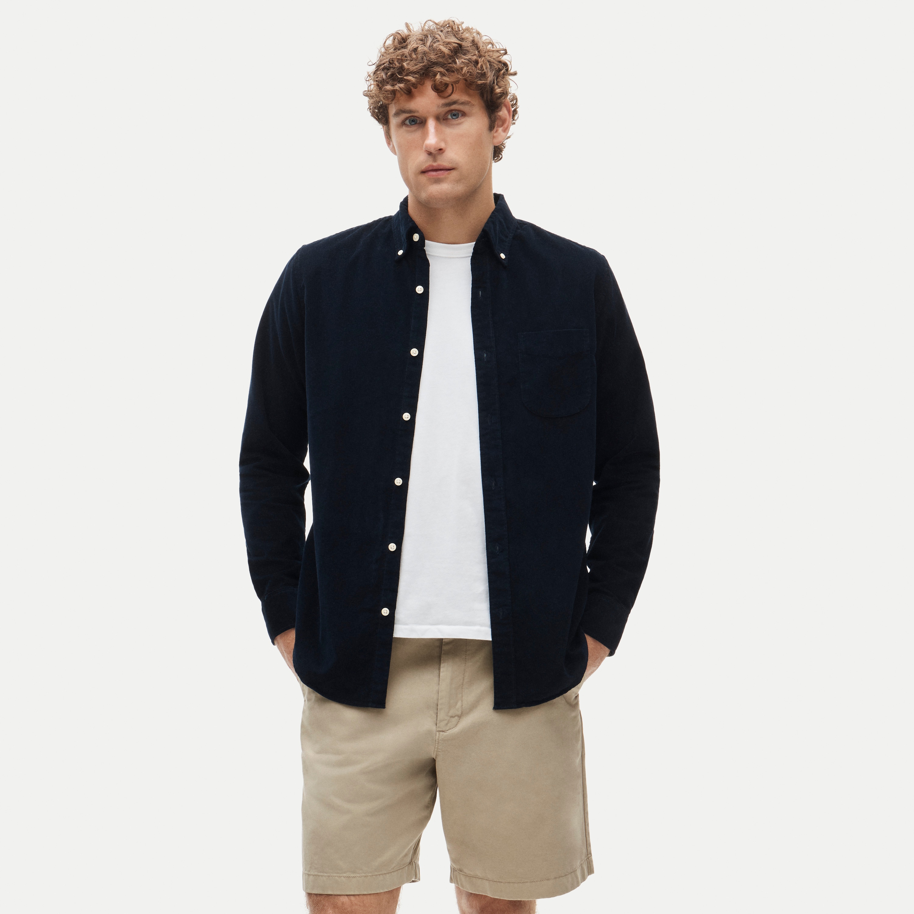 Fine-wale corduroy shirt