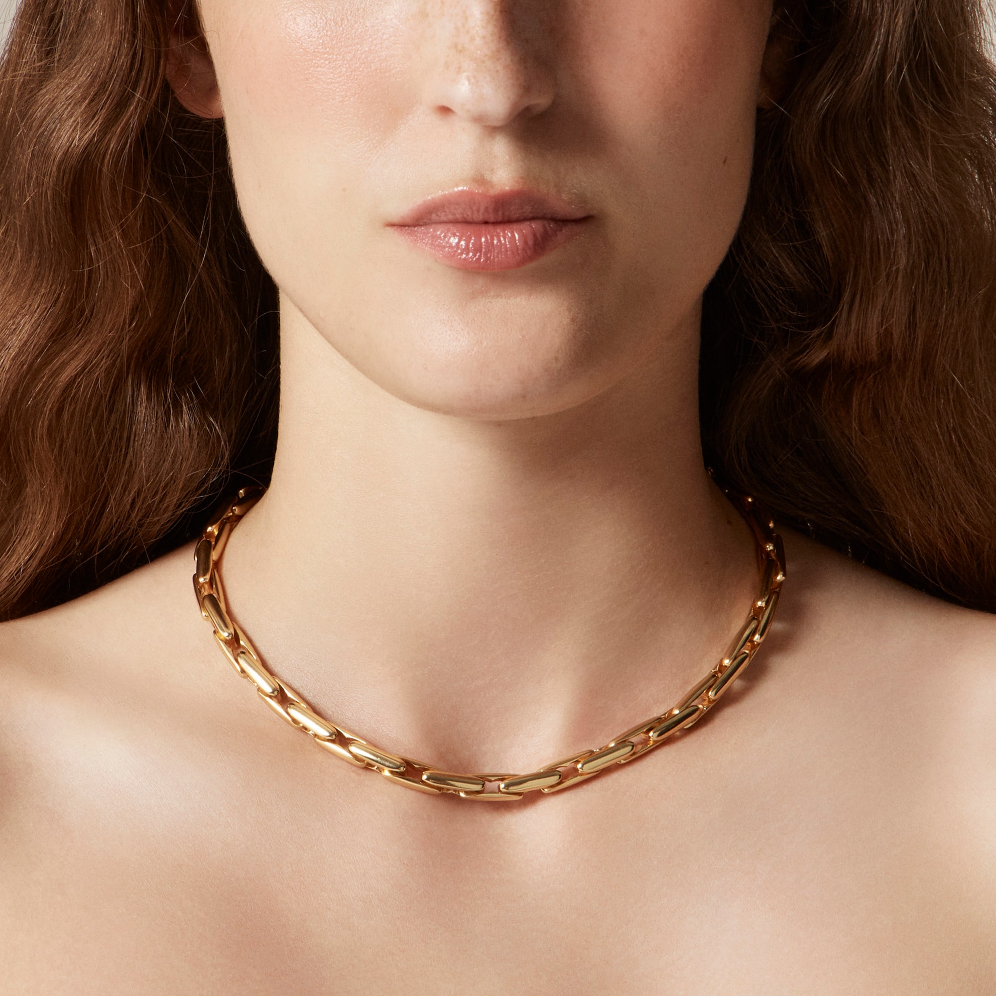 Rounded link chain necklace