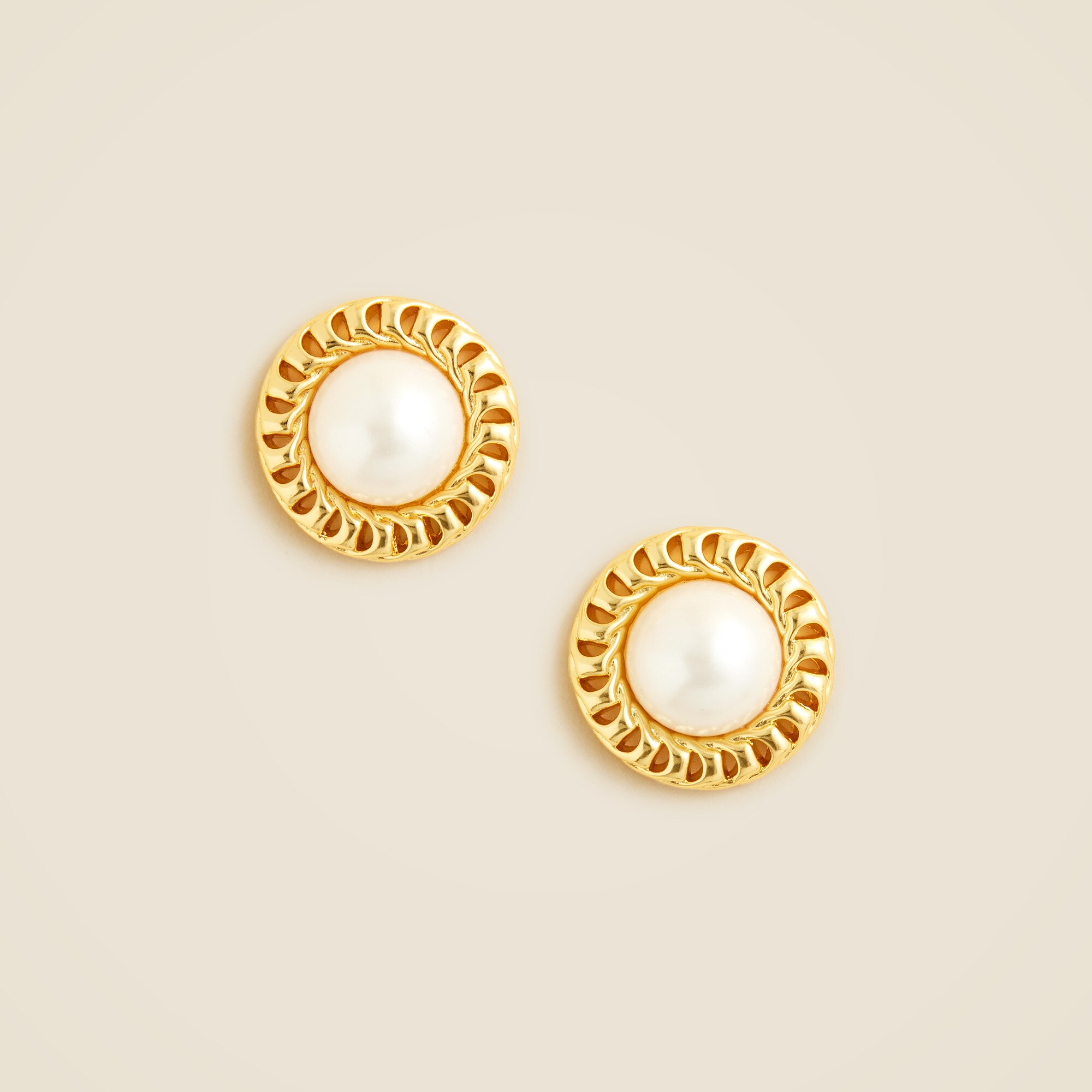 Pearl button earrings