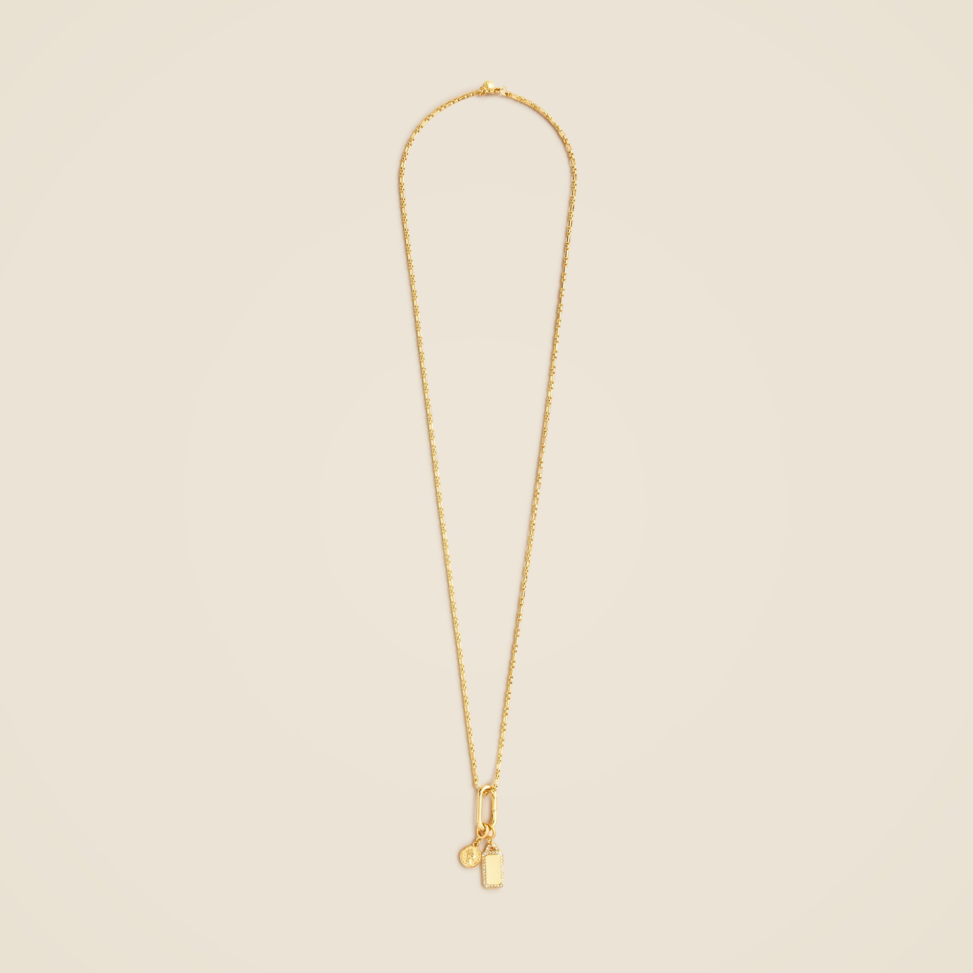 Long charm carabiner necklace