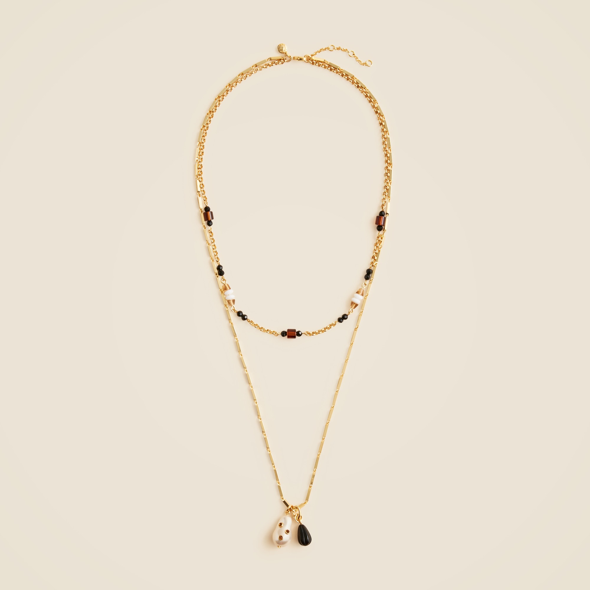  Layered charm necklaces set