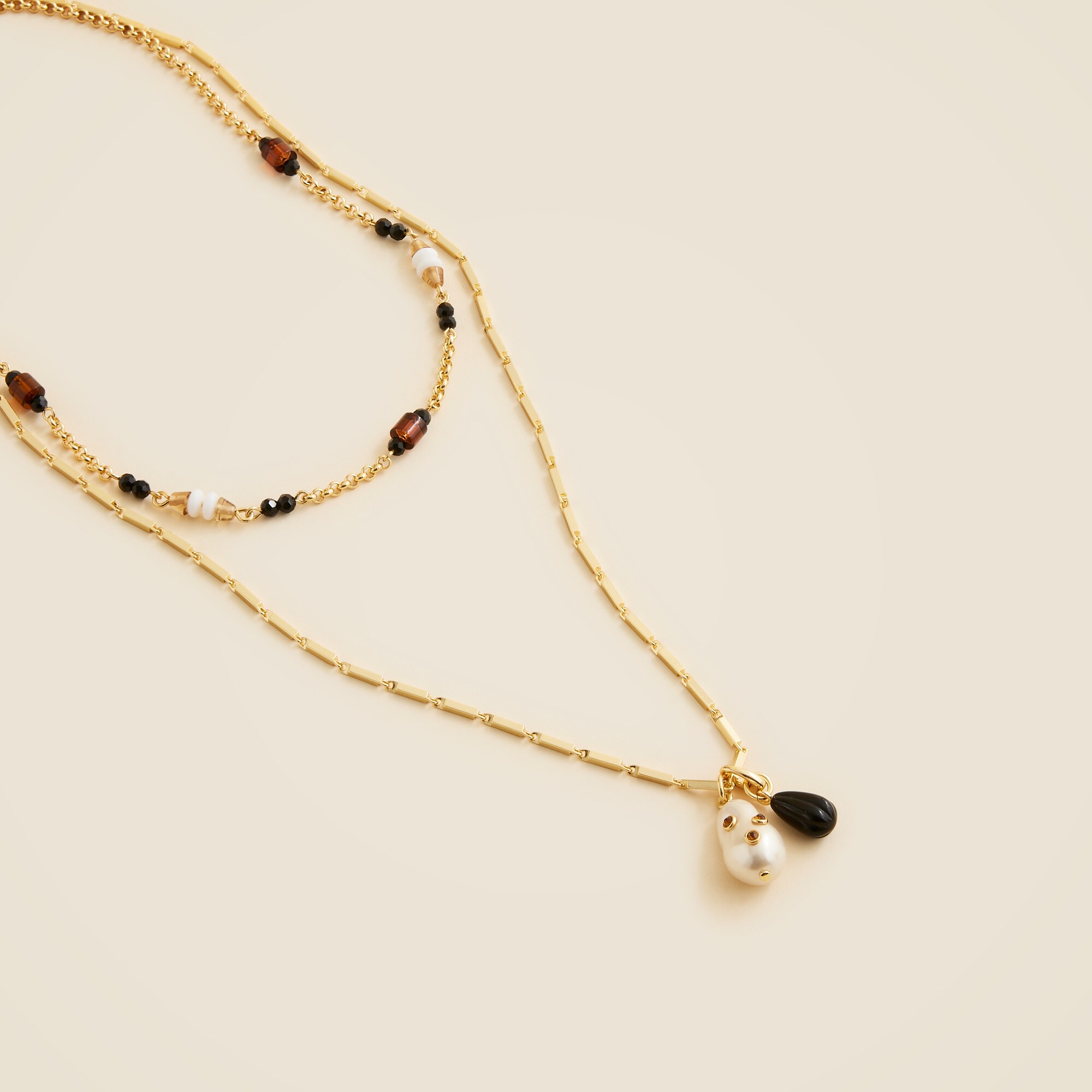 Layered charm necklaces set