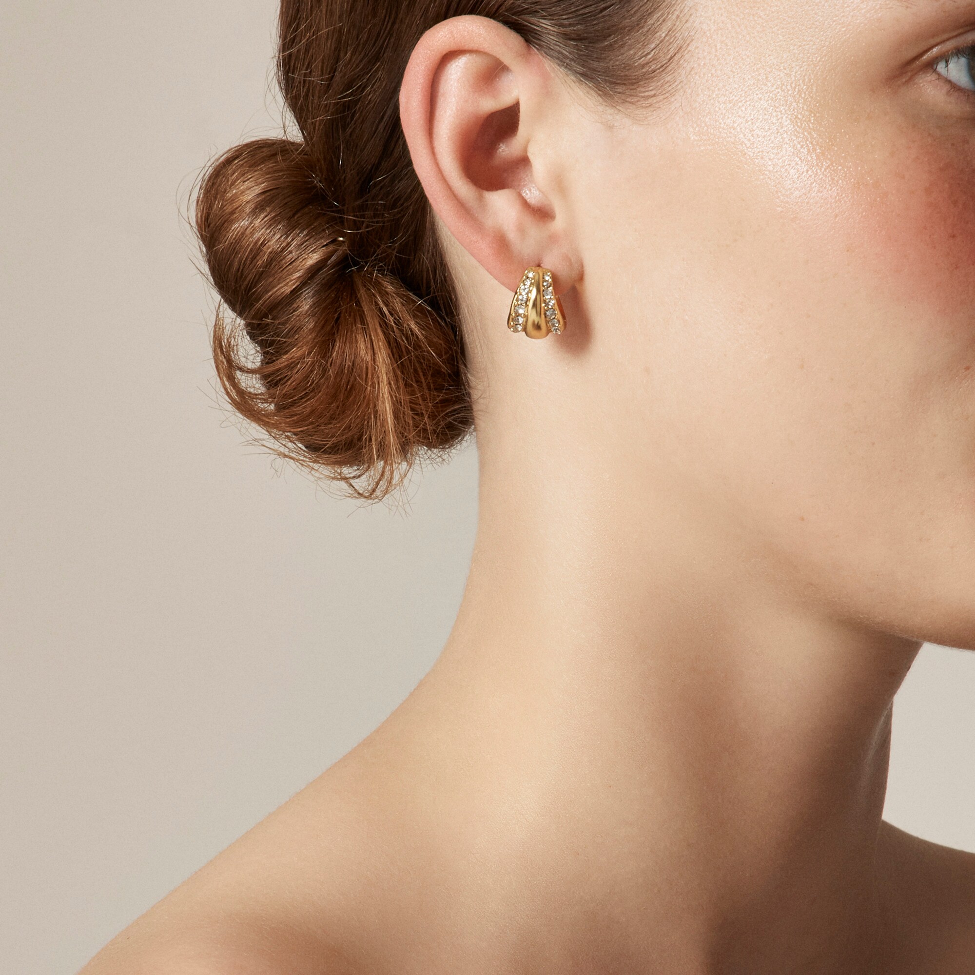 womens Pav&eacute; crystal hoop earrings