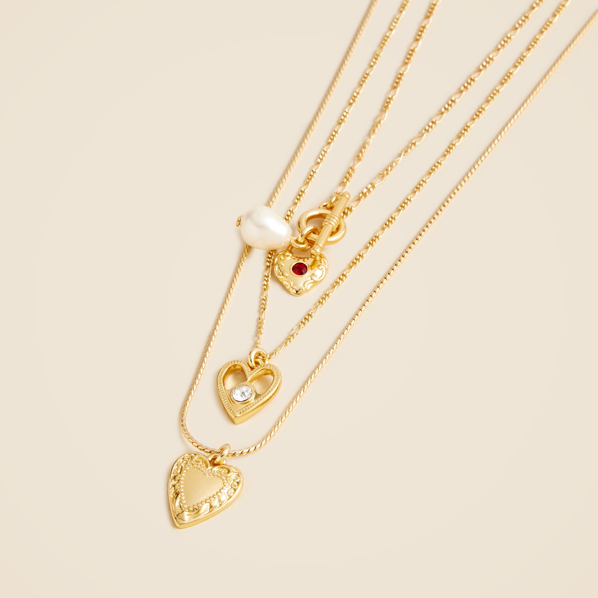 Layered heart necklace