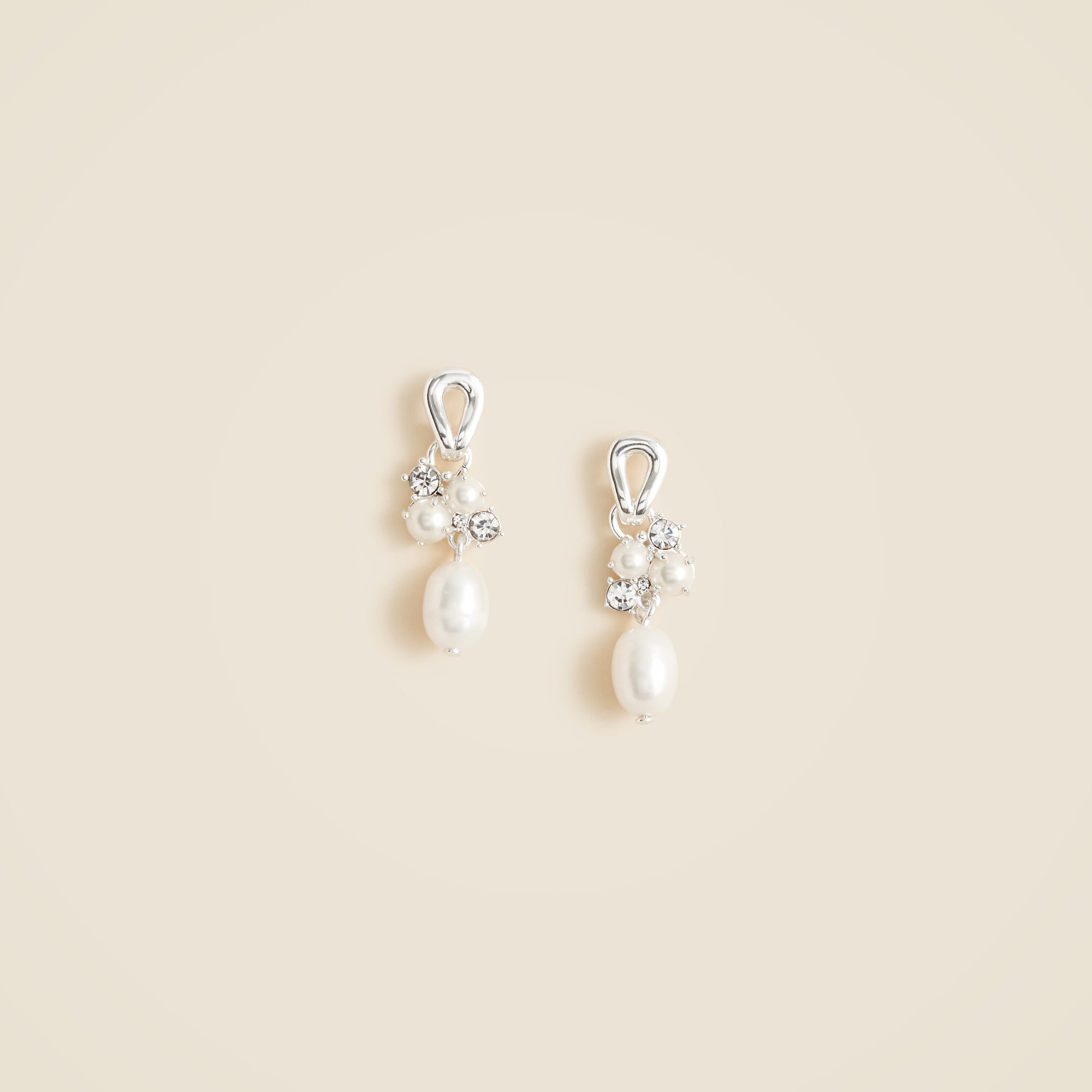Pearl and crystal drop earrings