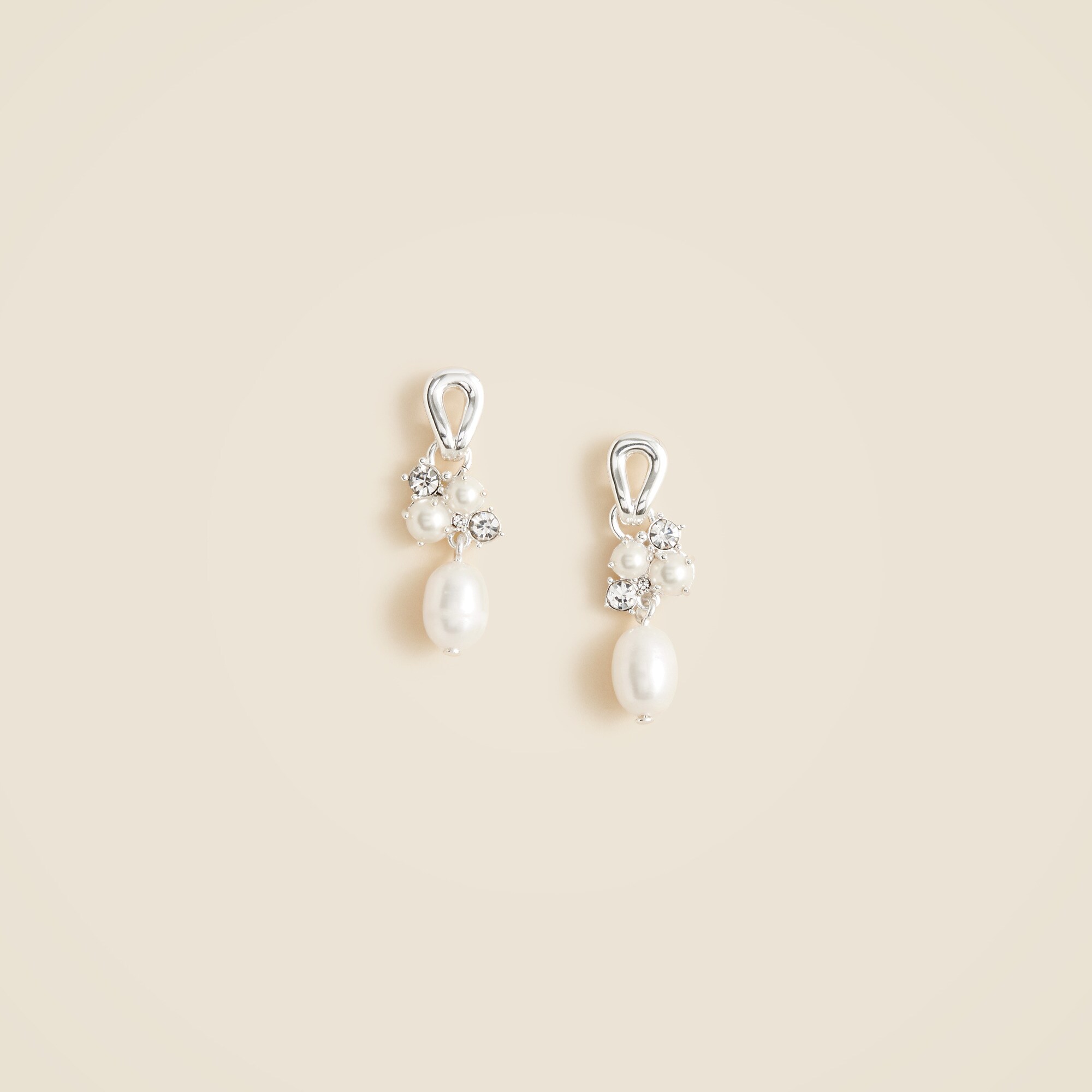  Pearl and crystal drop earrings