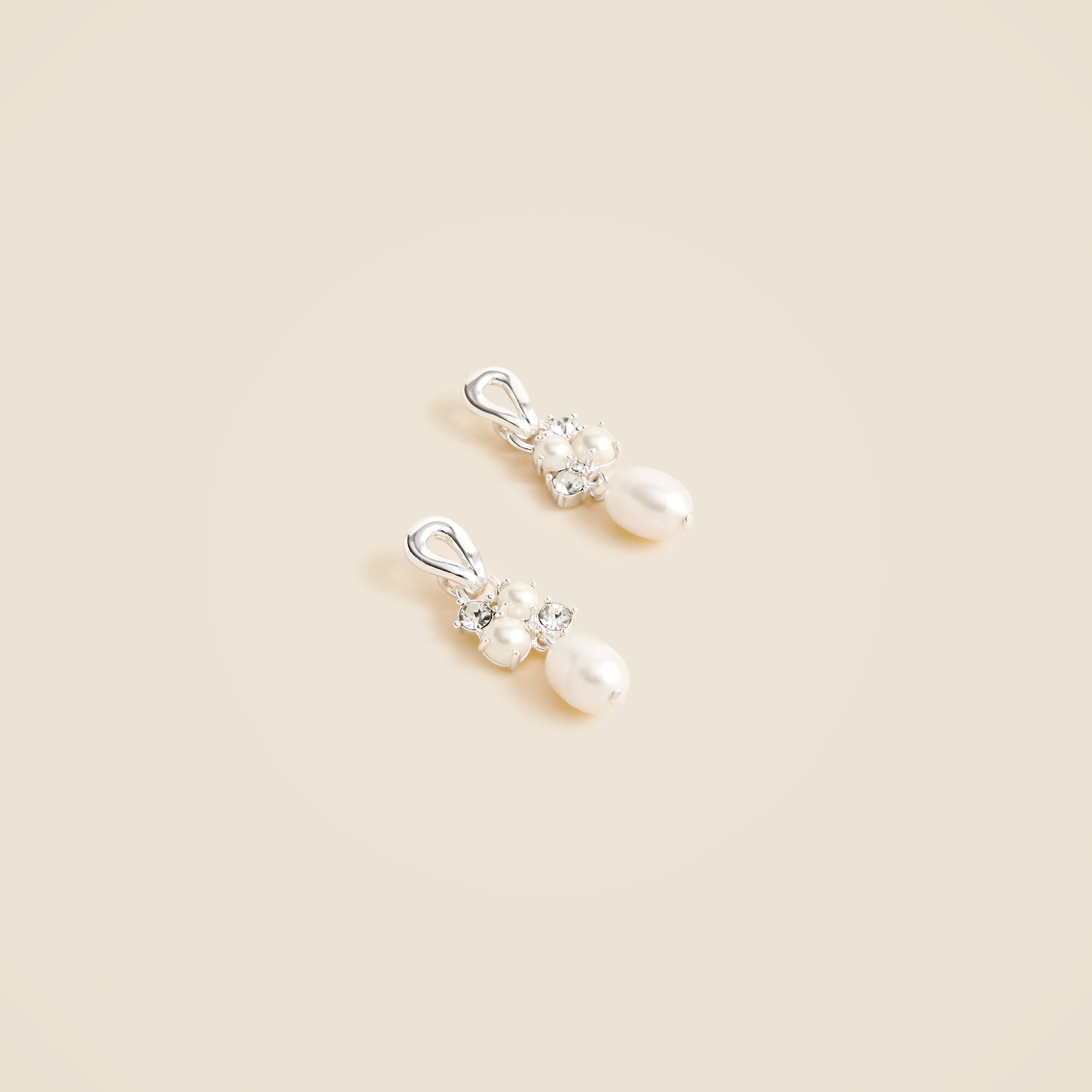 Pearl and crystal drop earrings