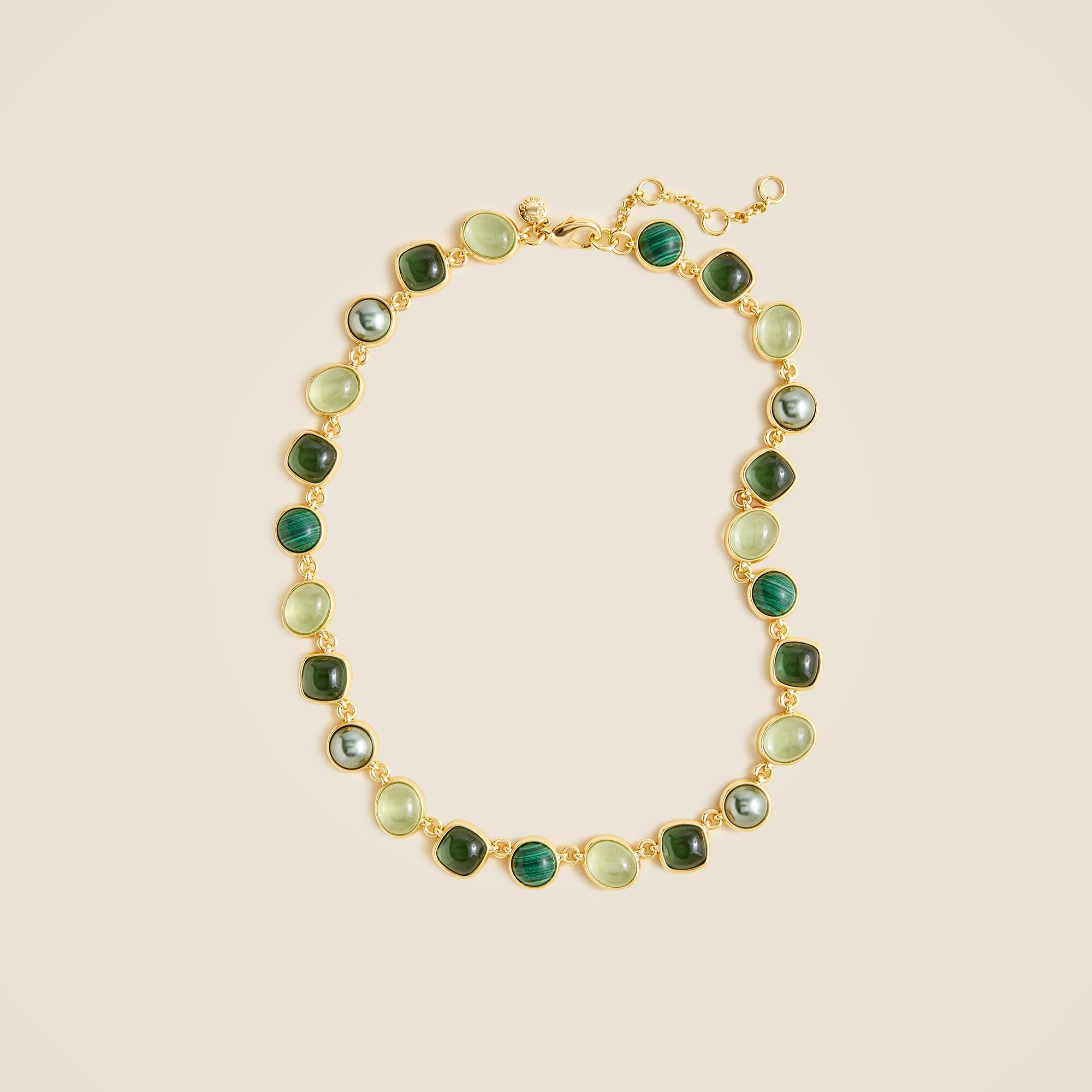  Pearl and stone station necklace