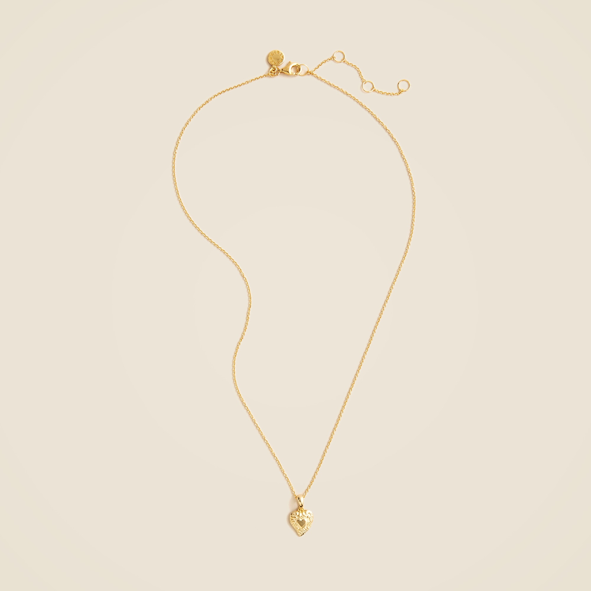 Gold vermeil engraved heart necklace