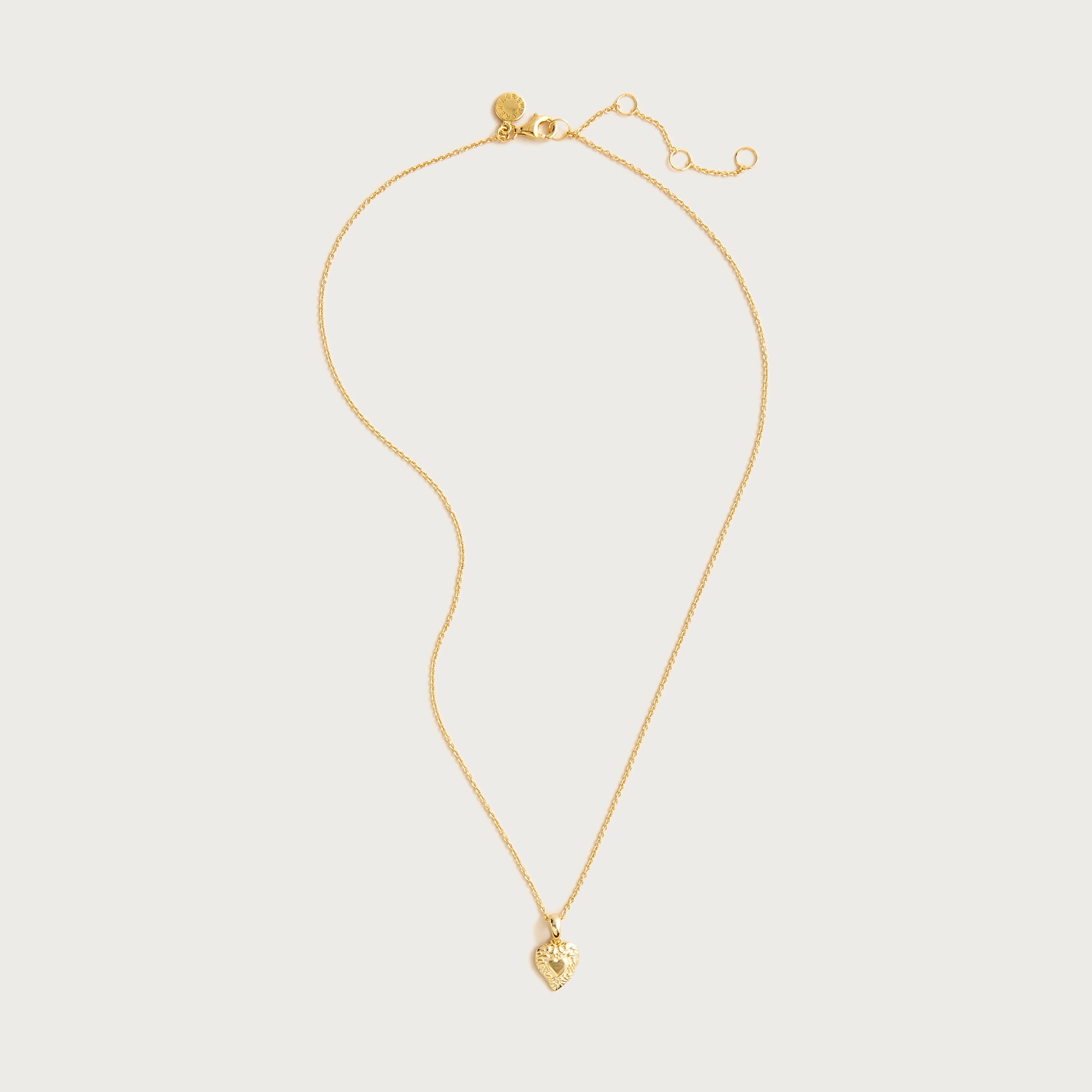 18k gold vermeil engraved heart necklace
