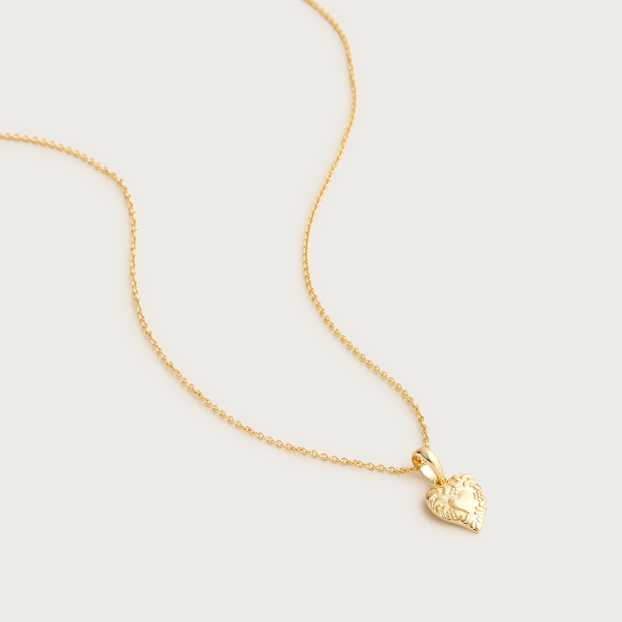 Gold vermeil engraved heart necklace
